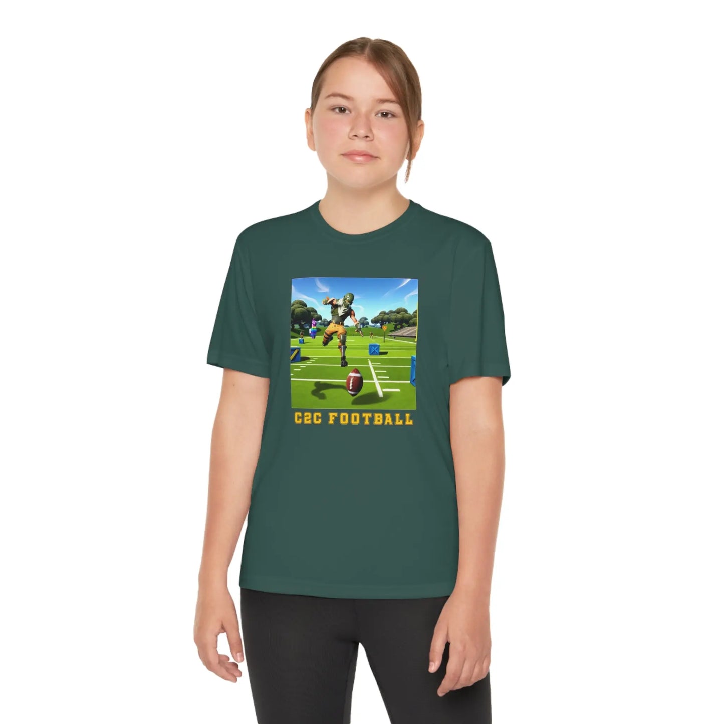 Football Gamer Youth Moisture-Wicking Tee Printify
