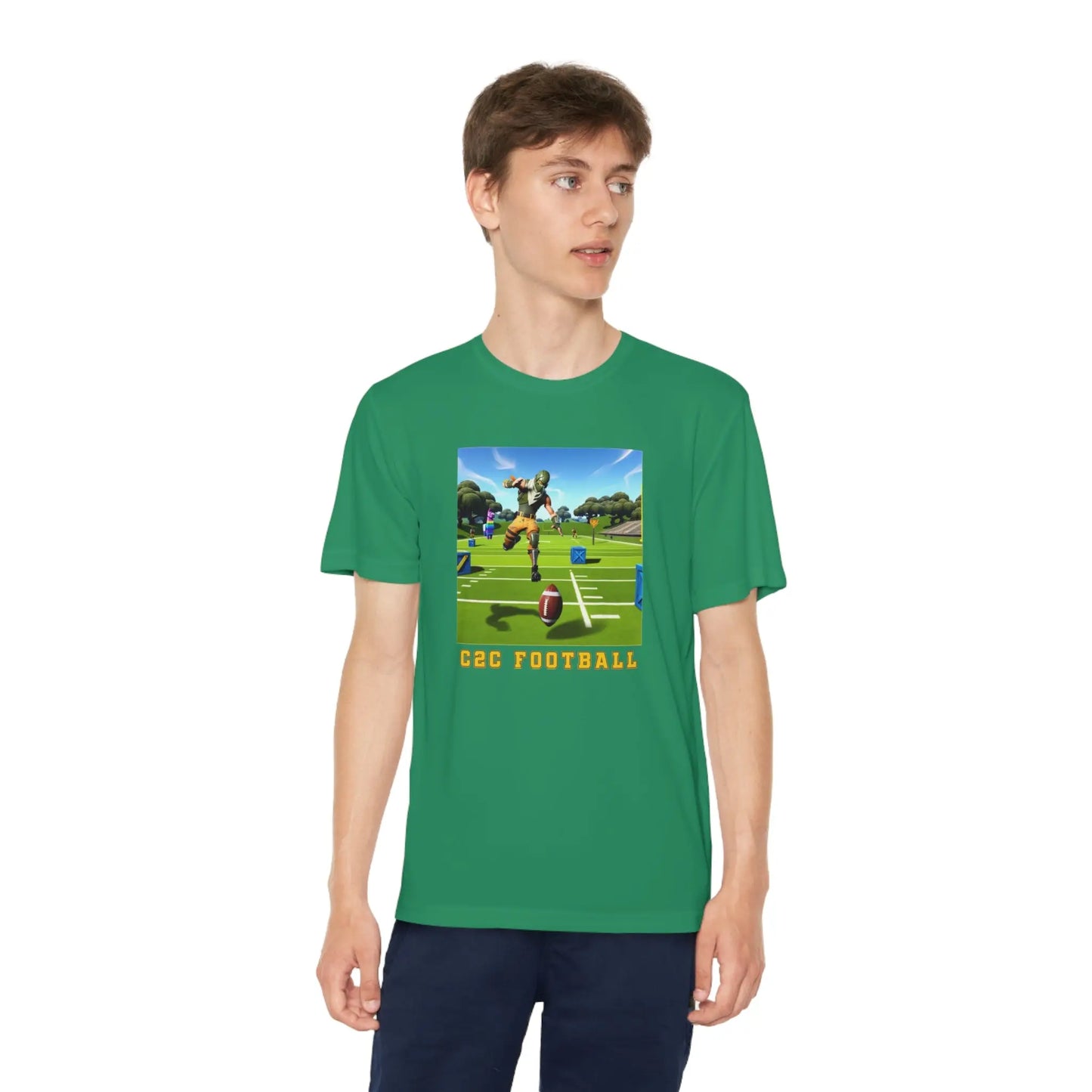 Football Gamer Youth Moisture-Wicking Tee Printify