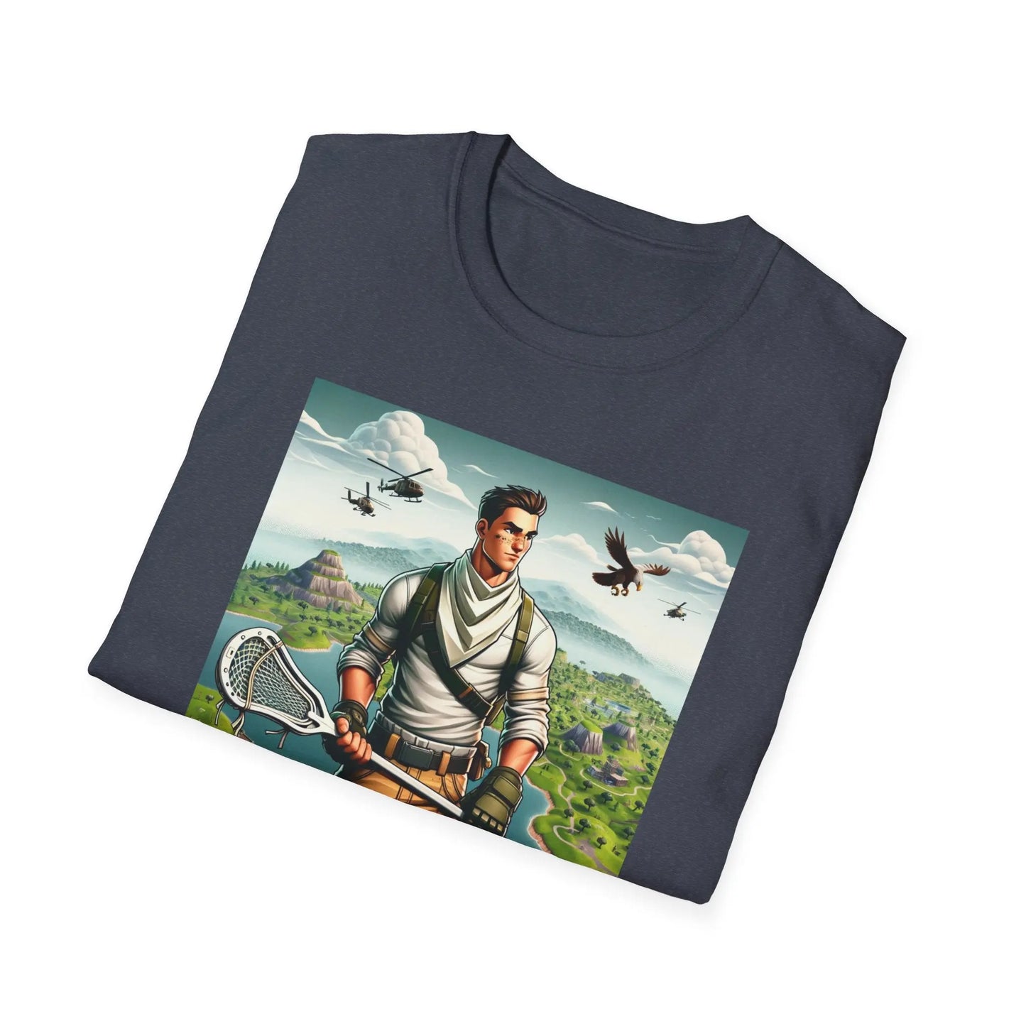 Military Lacrosse Cotton Unisex Softstyle T-Shirt Printify