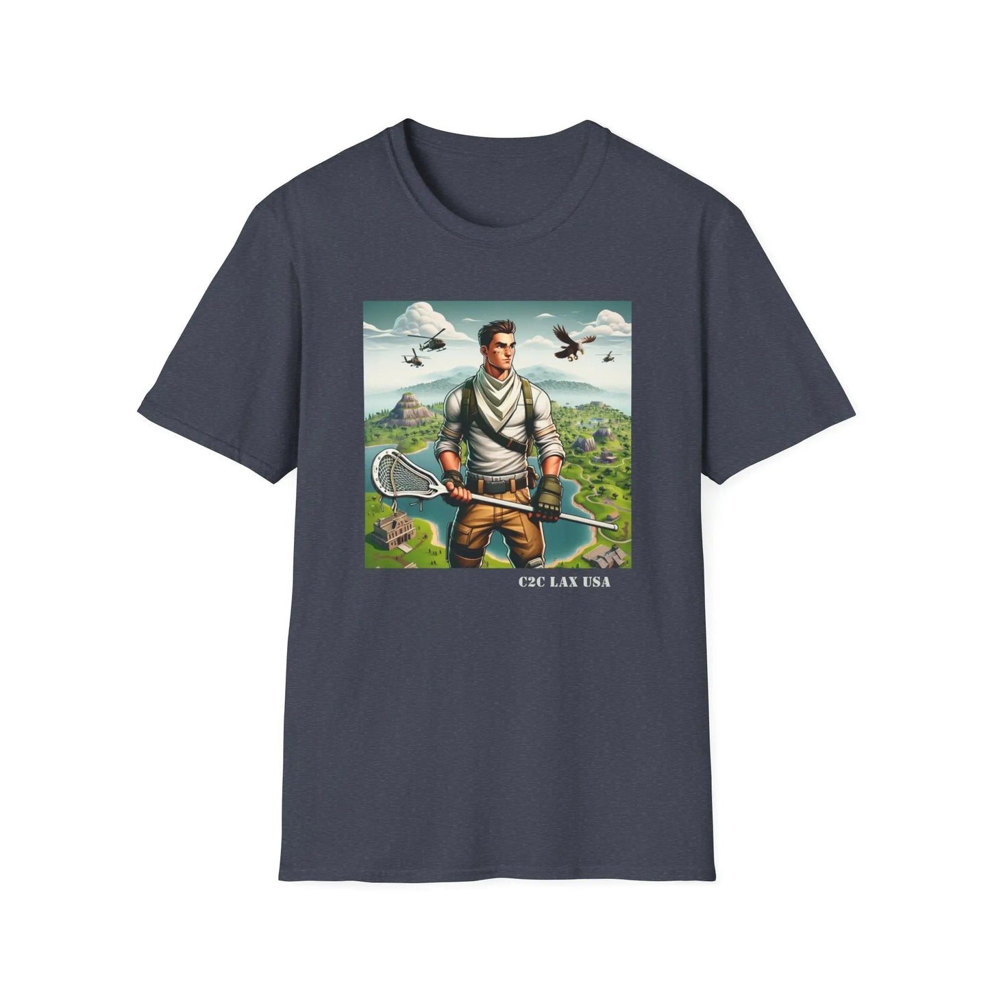 Military Lacrosse Cotton Unisex Softstyle T-Shirt Printify