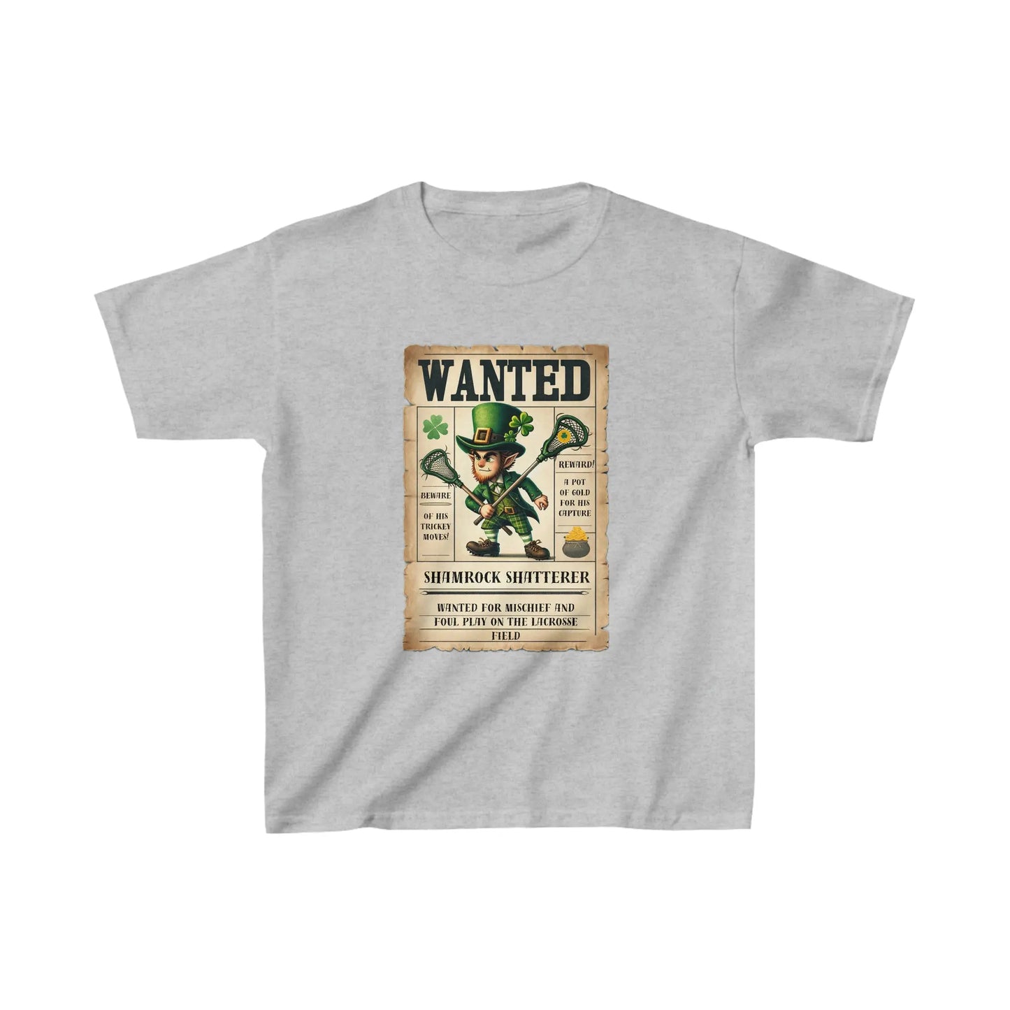 Wanted Shamrock Shatterer Youth Tee Printify