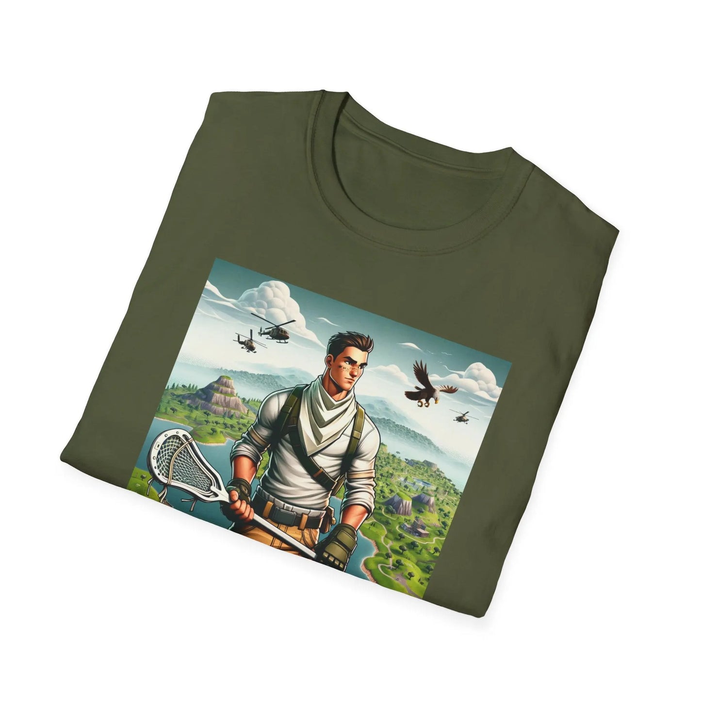 Military Lacrosse Cotton Unisex Softstyle T-Shirt Printify