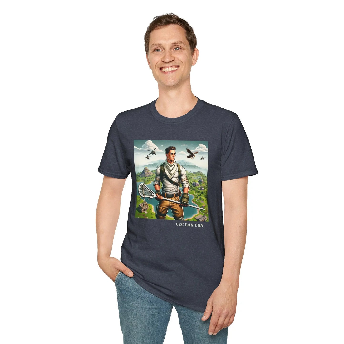 Military Lacrosse Cotton Unisex Softstyle T-Shirt Printify