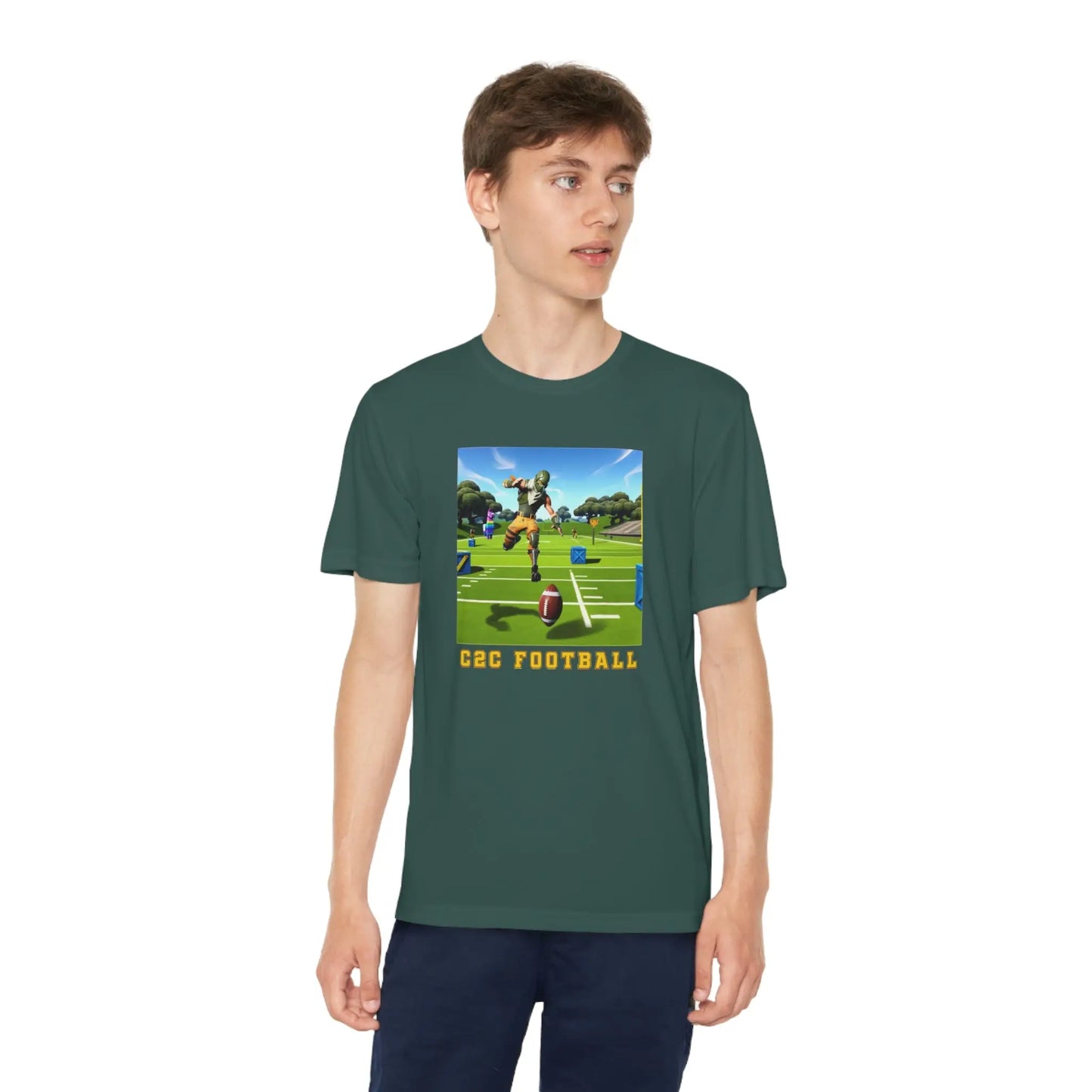 Football Gamer Youth Moisture-Wicking Tee Printify