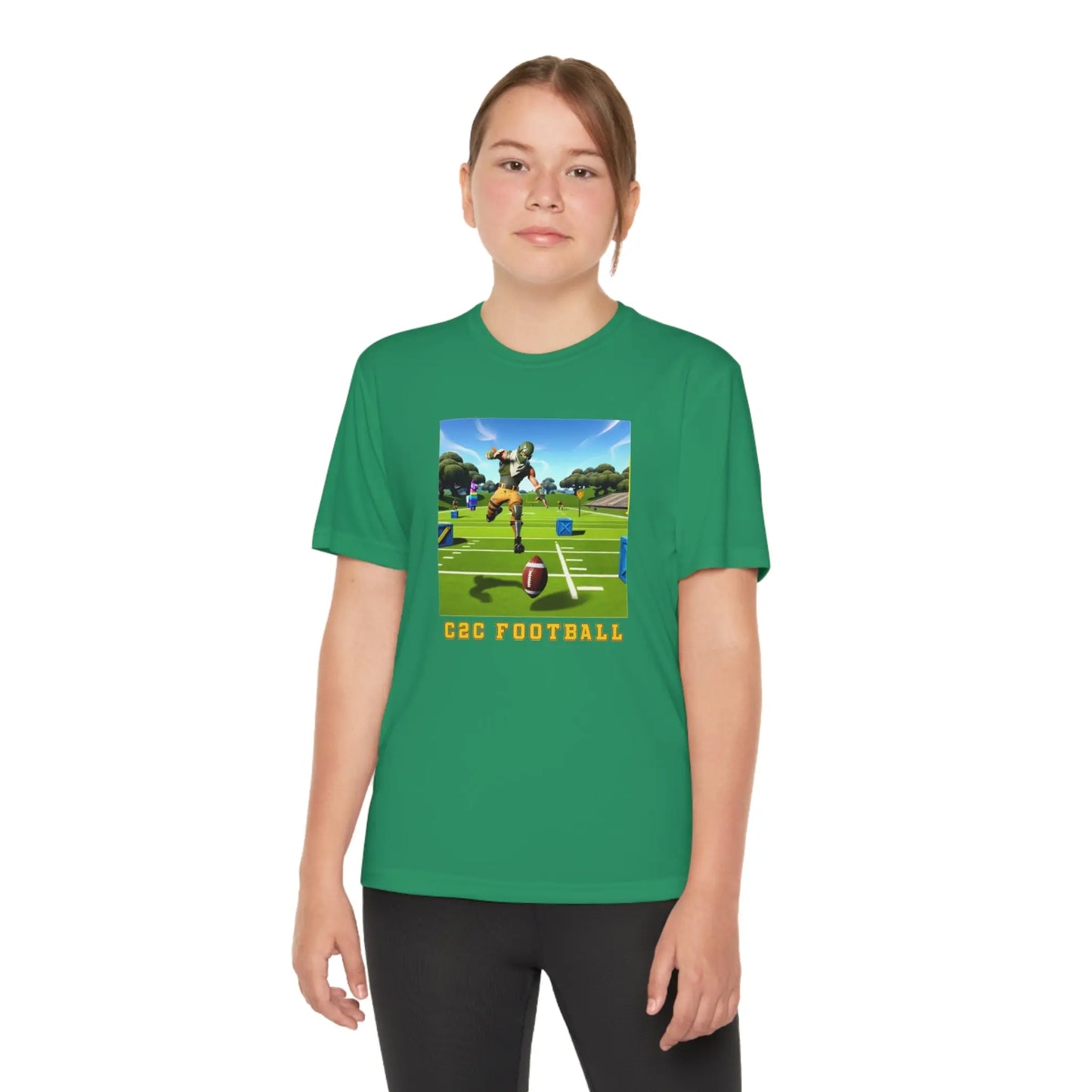Football Gamer Youth Moisture-Wicking Tee Printify