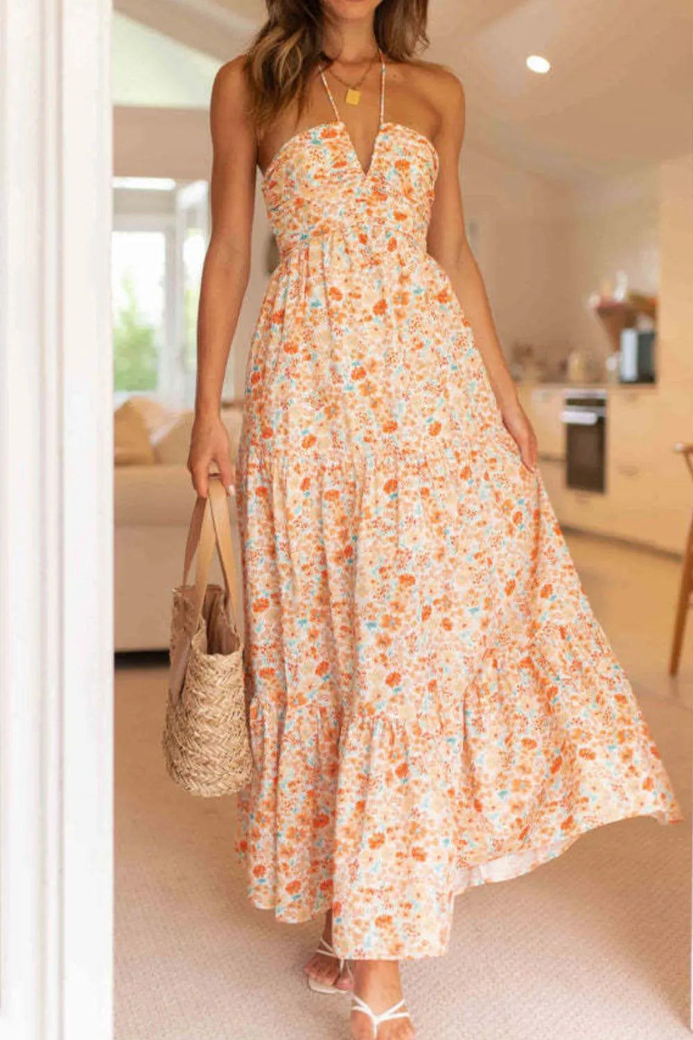 Tiered Halter Neck Printed Cami Dress Coast 2 Coast Lax USA Tiered Halter Neck Printed Cami Dress Coast 2 Coast Lax USA