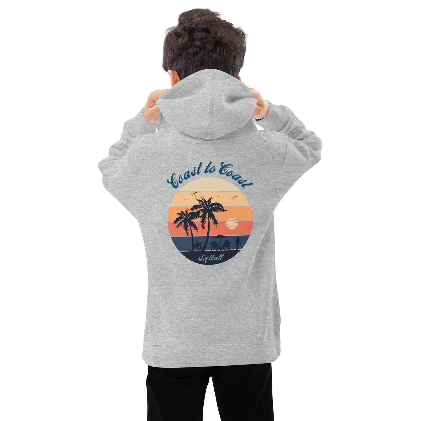 SoftBall Kids fleece hoodie Coast 2 Coast Lax USA