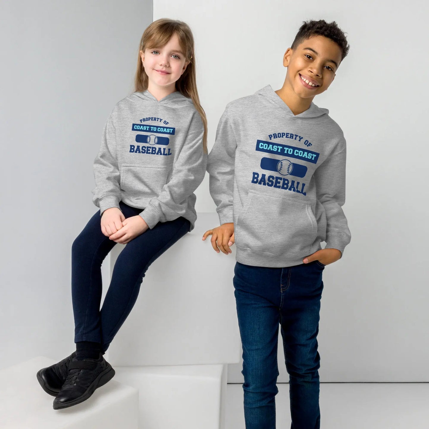 Baseball Kids fleece hoodie Coast 2 Coast Lax USA