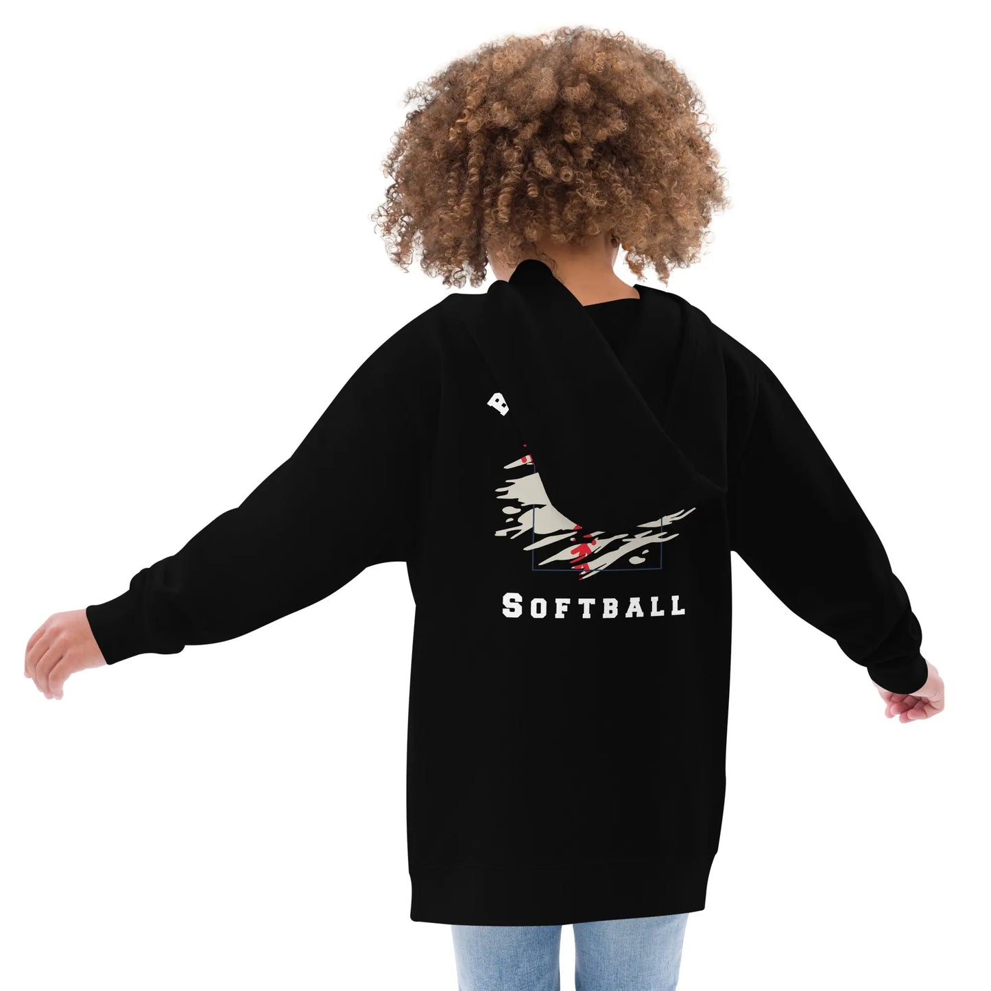 Softball Kids fleece hoodie Coast 2 Coast Lax USA