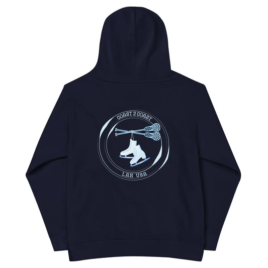 Ice Skate Lax Kids fleece hoodie Coast 2 Coast Lax USA
