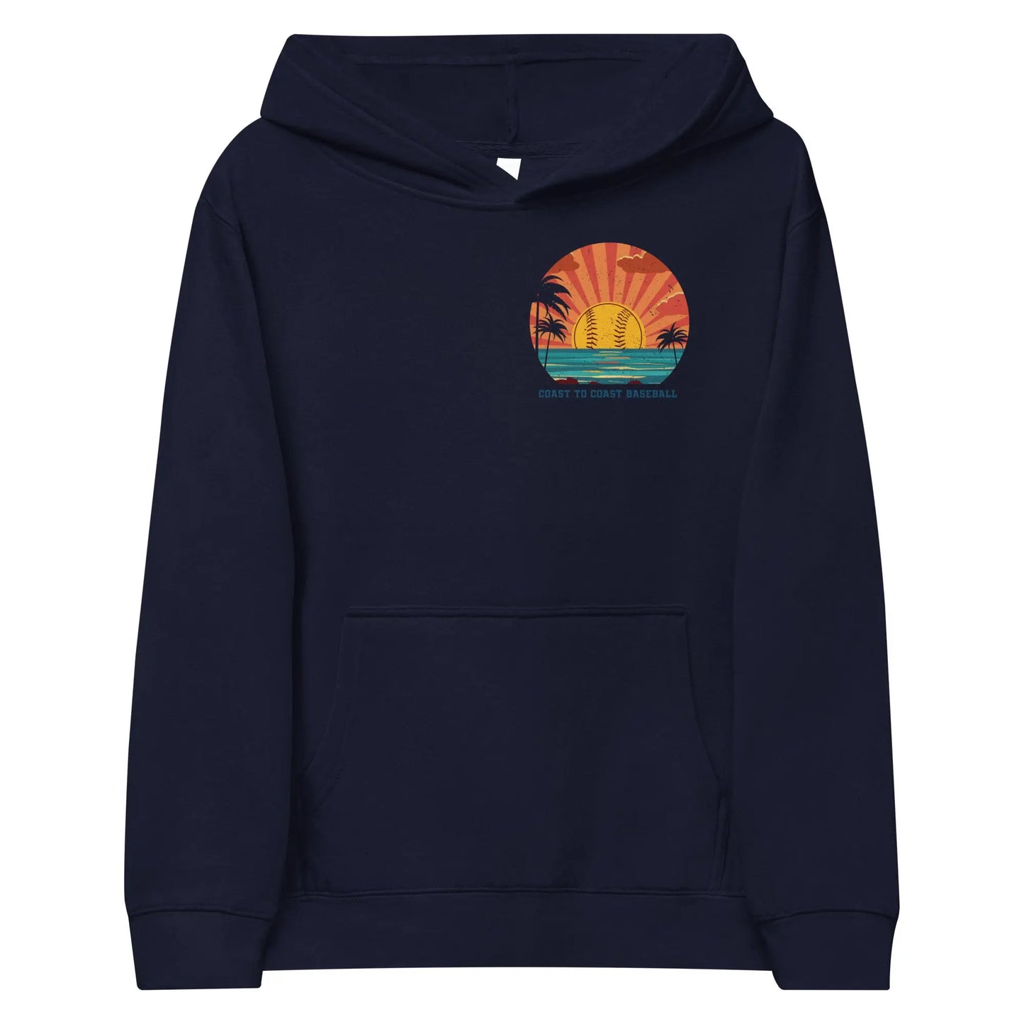 Kids Coastal Baseball fleece hoodie Coast 2 Coast Lax USA