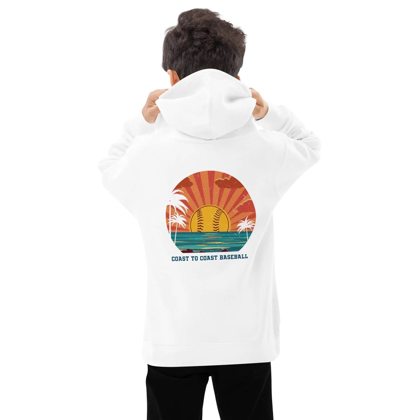 Kids Coastal Baseball fleece hoodie Coast 2 Coast Lax USA