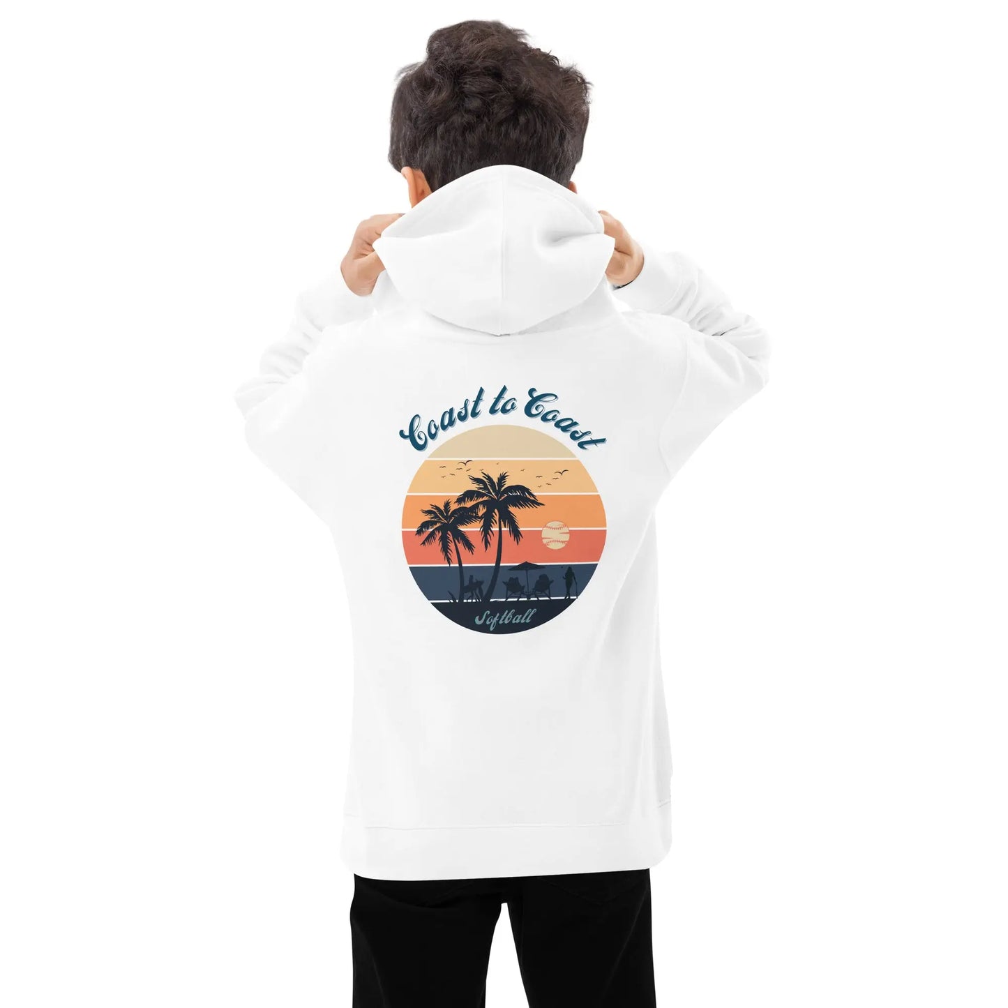 SoftBall Kids fleece hoodie Coast 2 Coast Lax USA