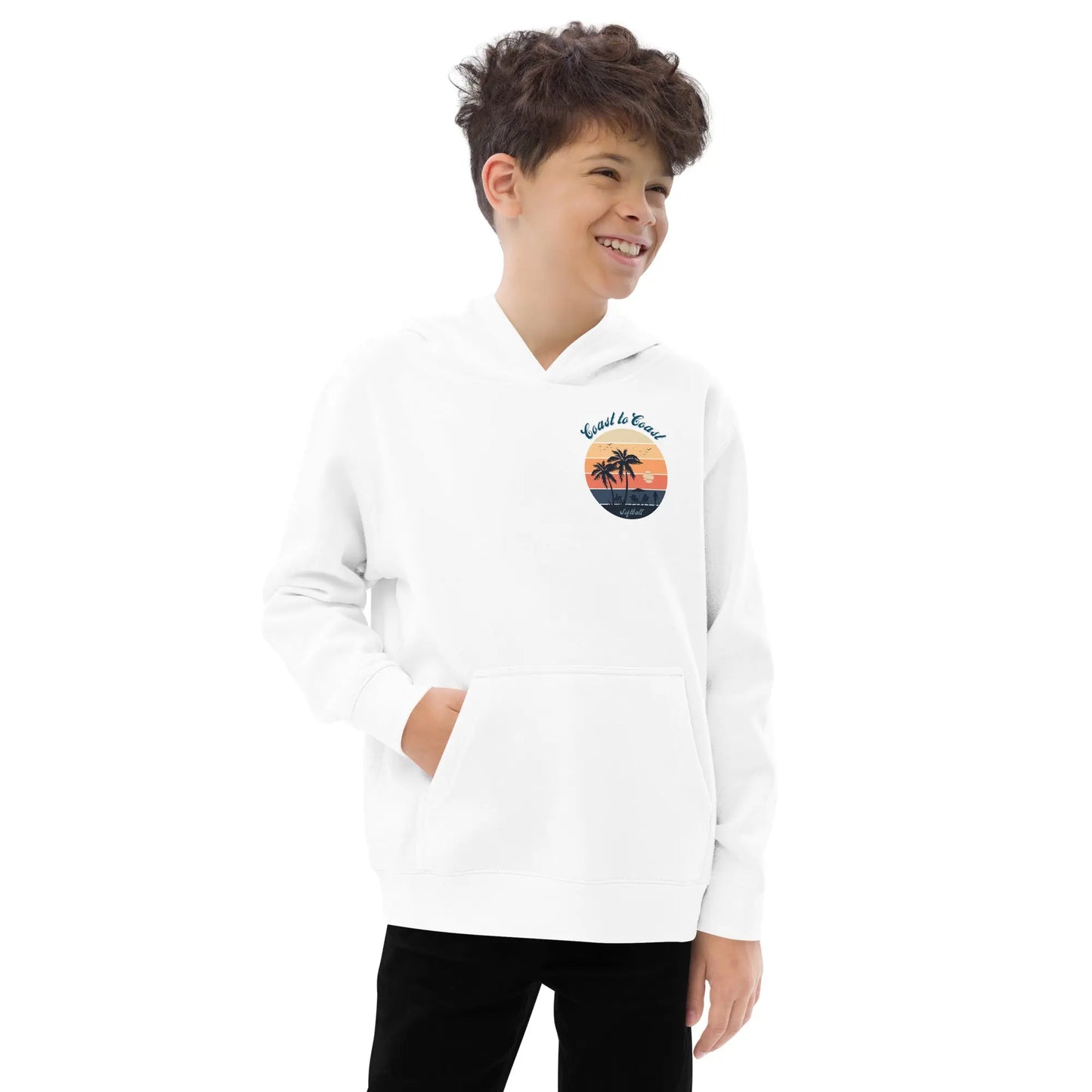 SoftBall Kids fleece hoodie Coast 2 Coast Lax USA