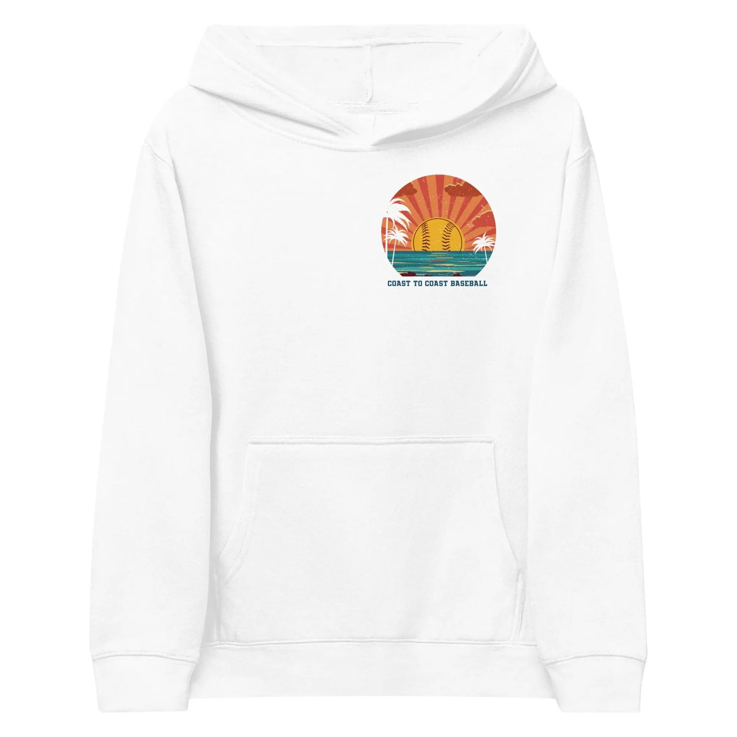 Kids Coastal Baseball fleece hoodie Coast 2 Coast Lax USA