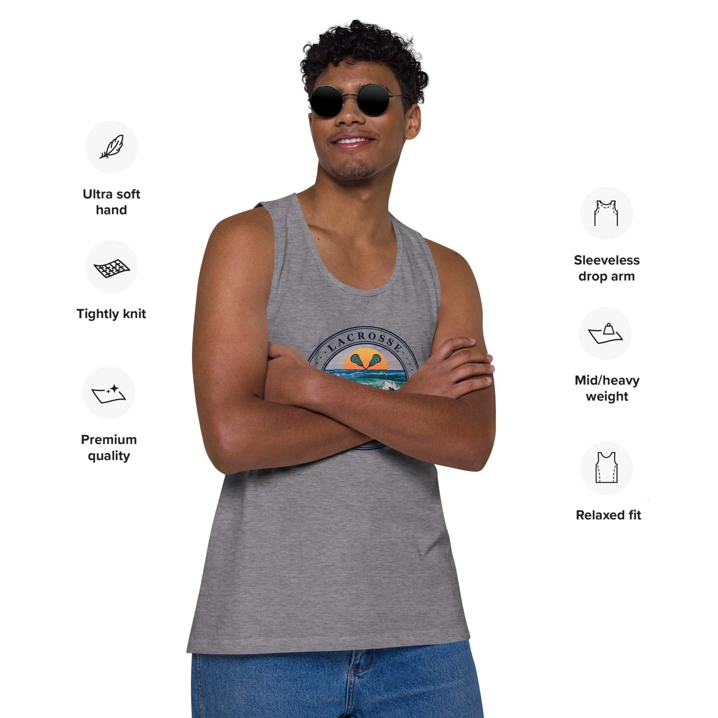 Men’s premium tank top Coast 2 Coast Lax USA