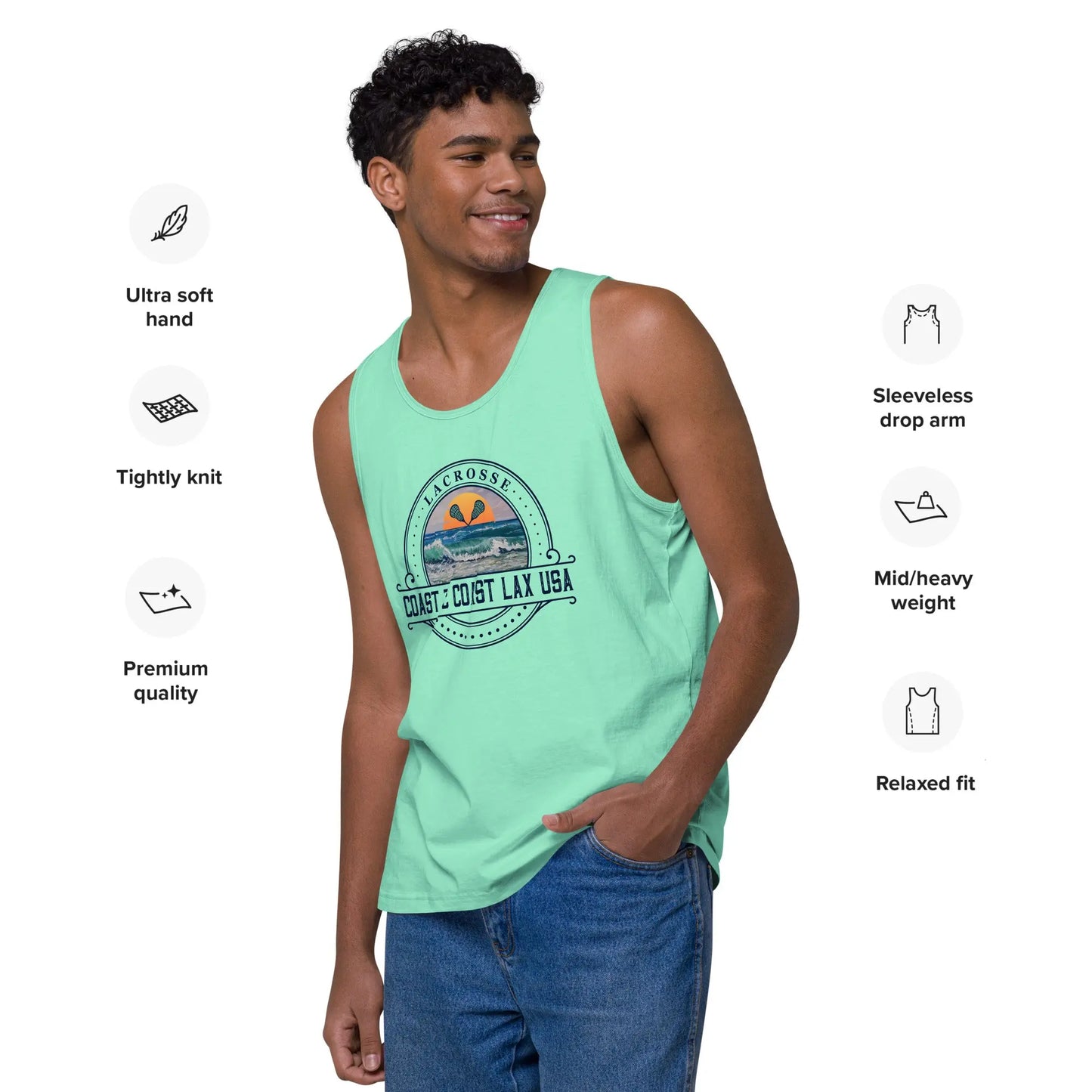Men’s premium tank top Coast 2 Coast Lax USA
