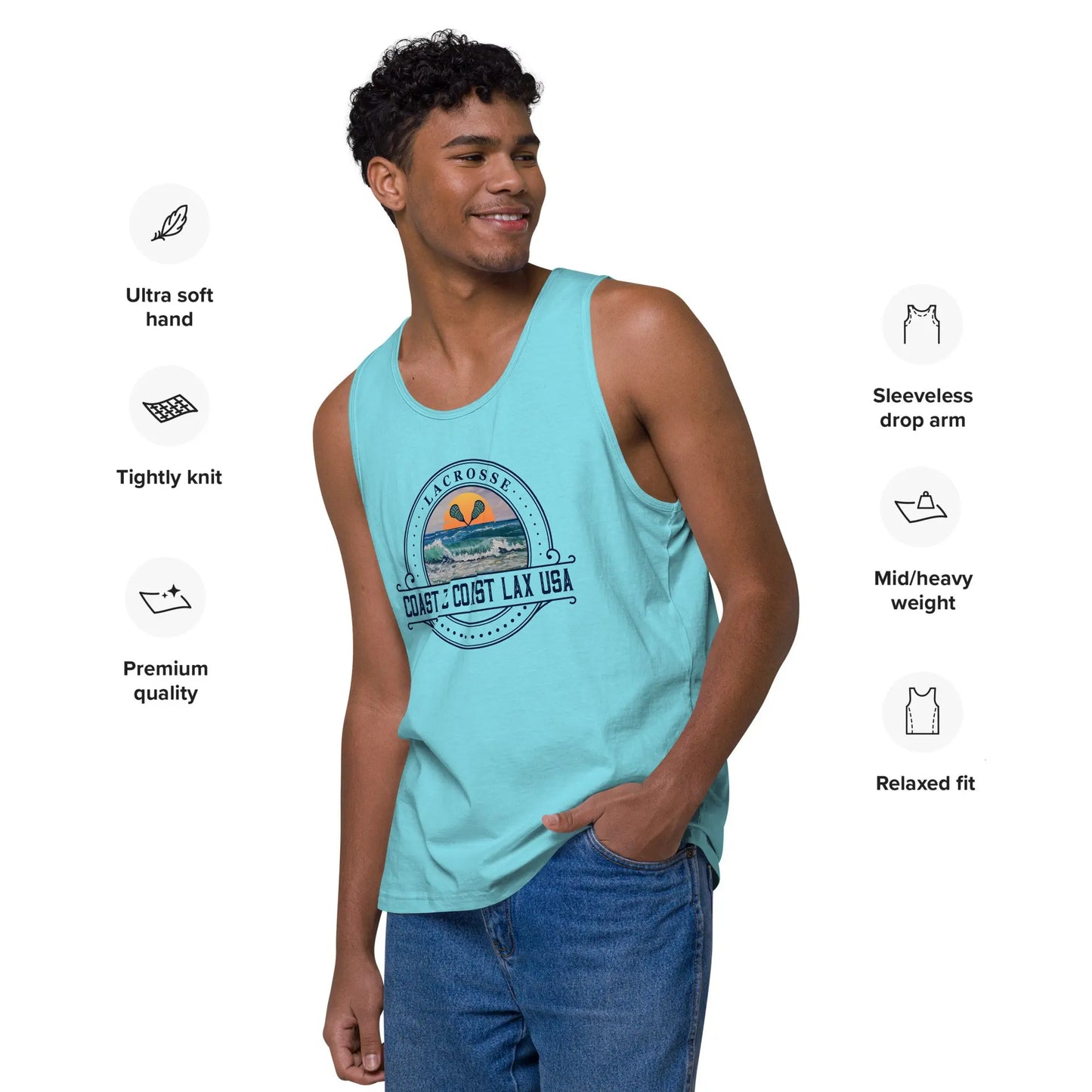 Men’s premium tank top Coast 2 Coast Lax USA