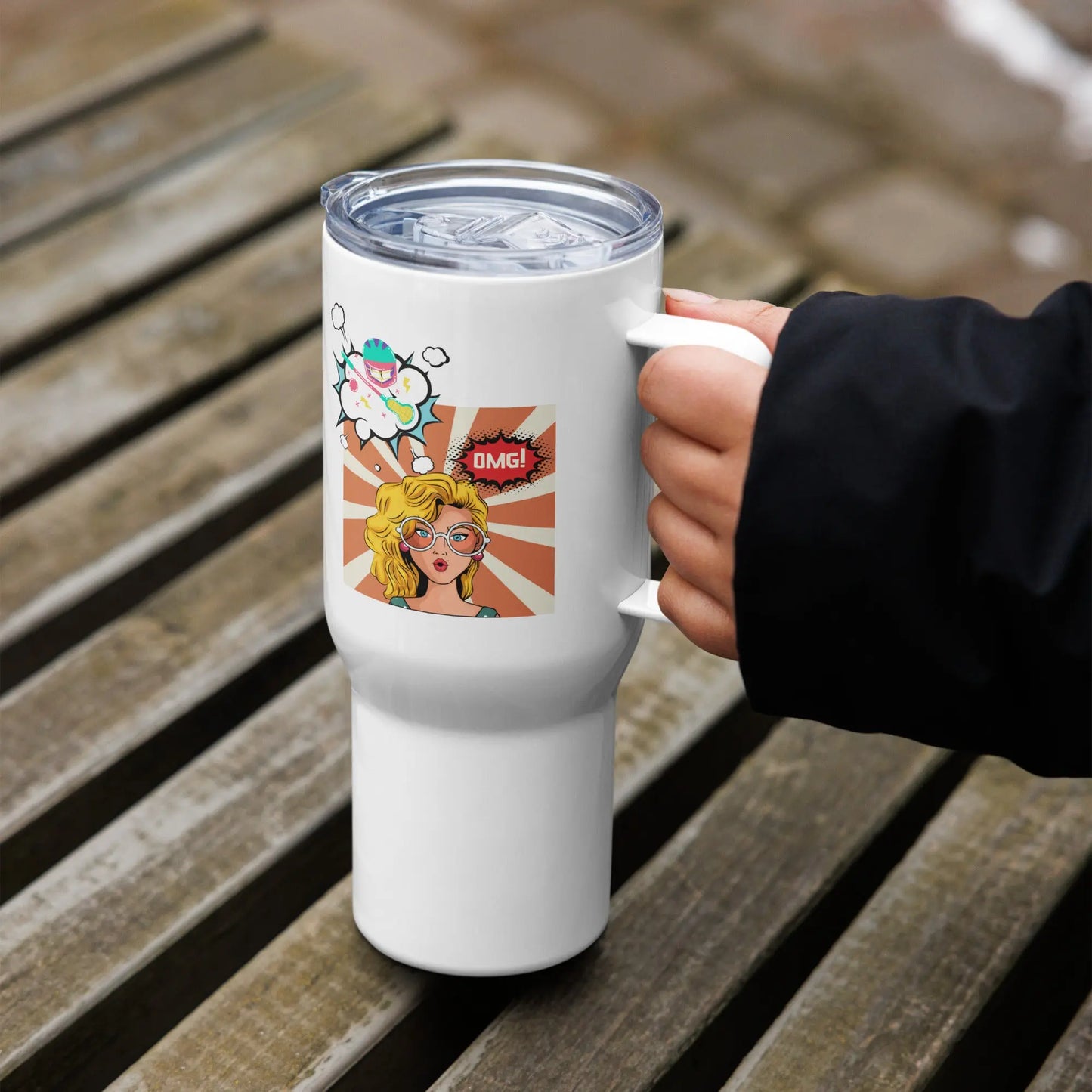 OMG Travel mug with a handle Coast 2 Coast Lax USA