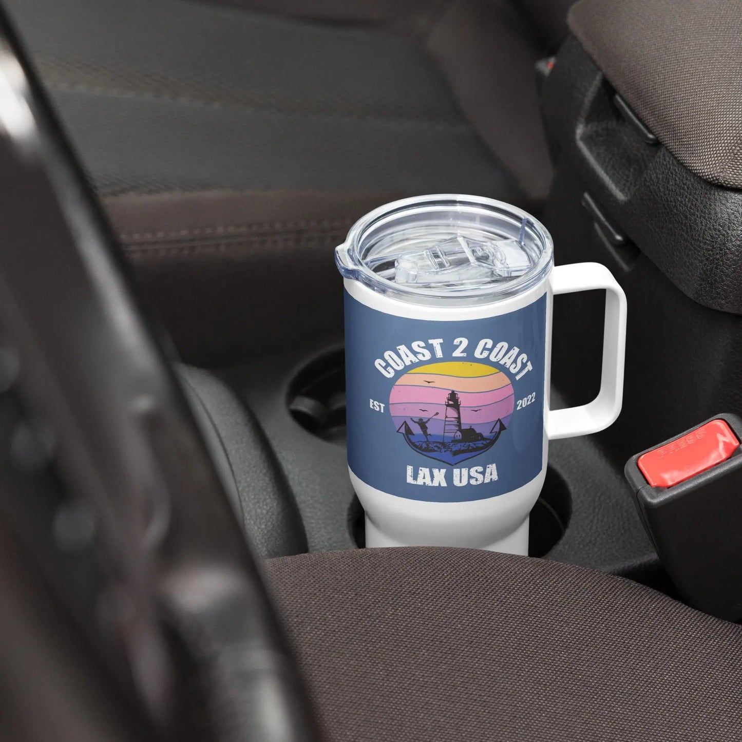 C2C Travel mug with a handle Coast 2 Coast Lax USA