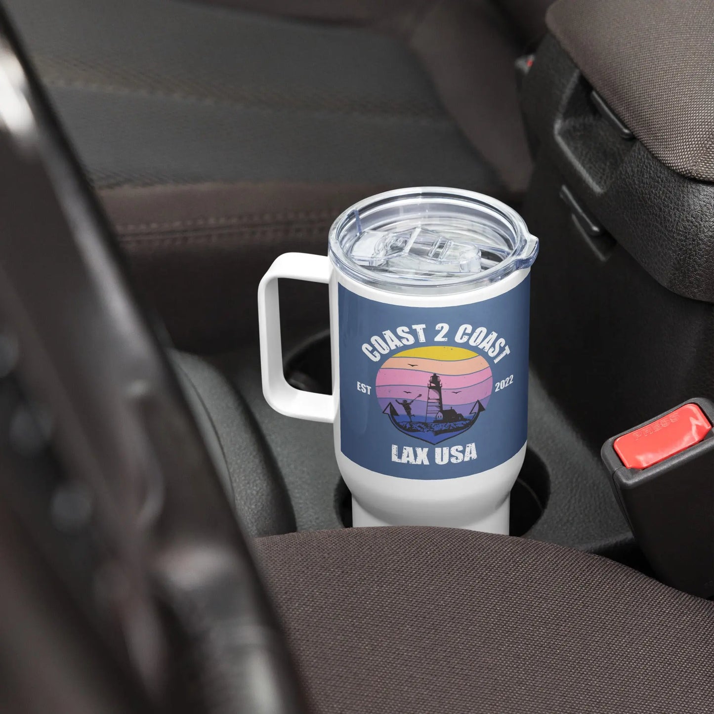 C2C Travel mug with a handle Coast 2 Coast Lax USA