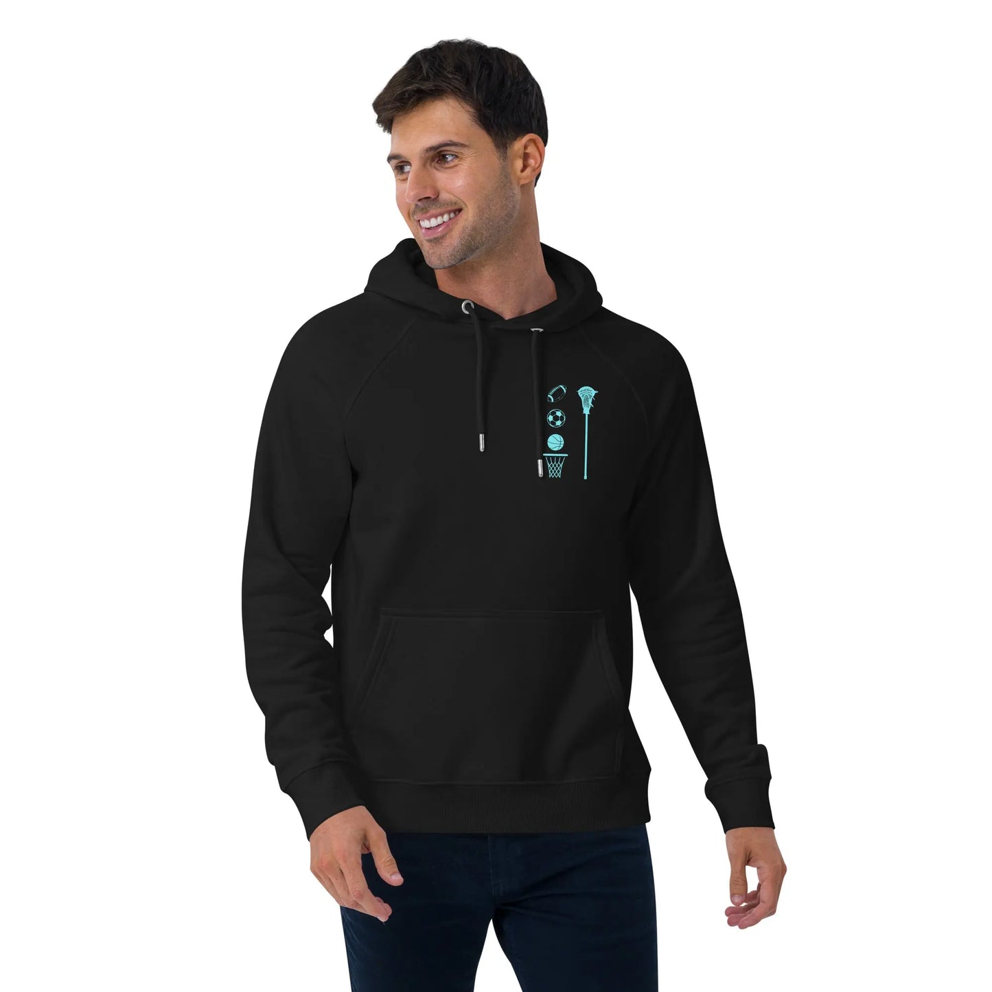 Sorry I Can't Unisex eco raglan hoodie Coast 2 Coast Lax USA