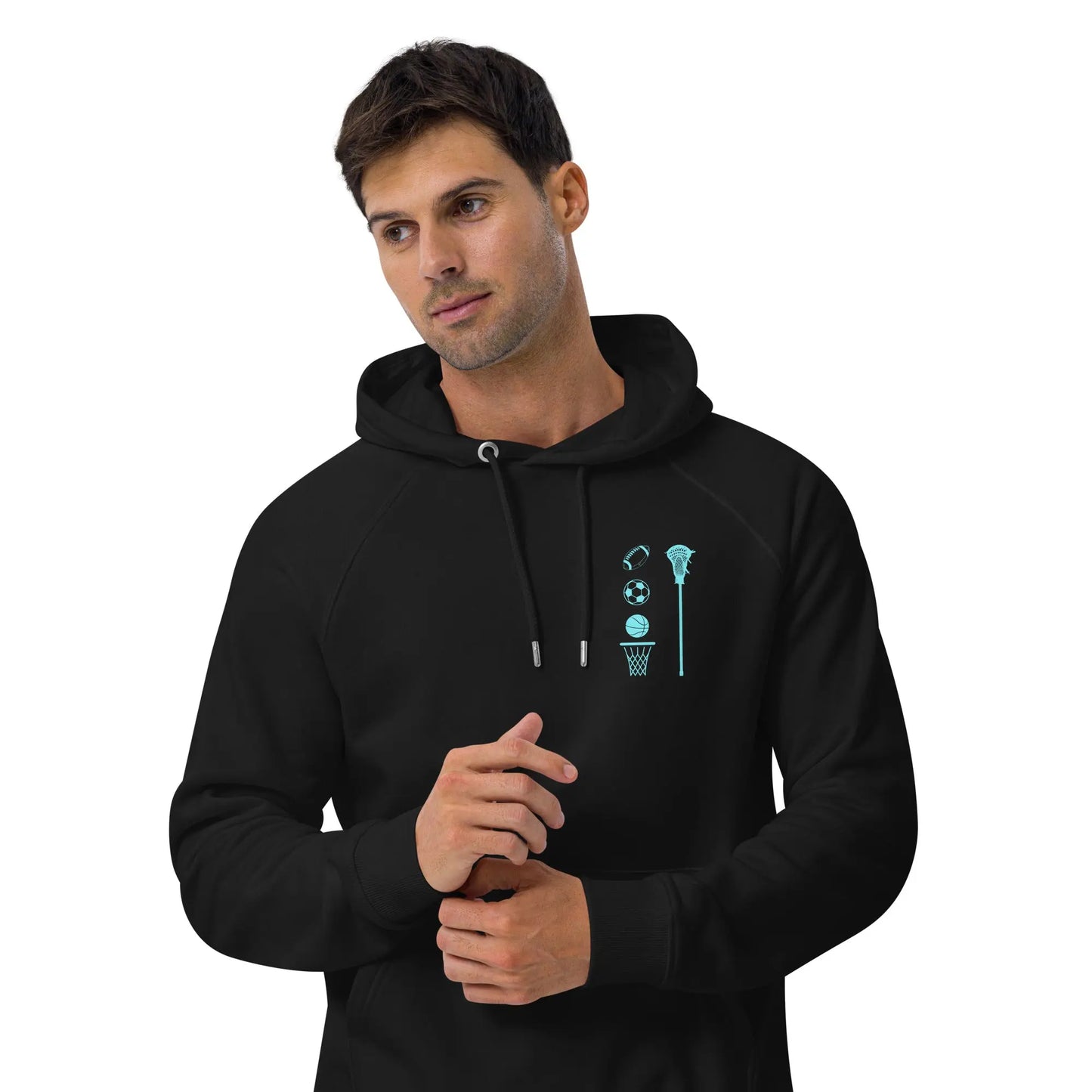 Sorry I Can't Unisex eco raglan hoodie Coast 2 Coast Lax USA
