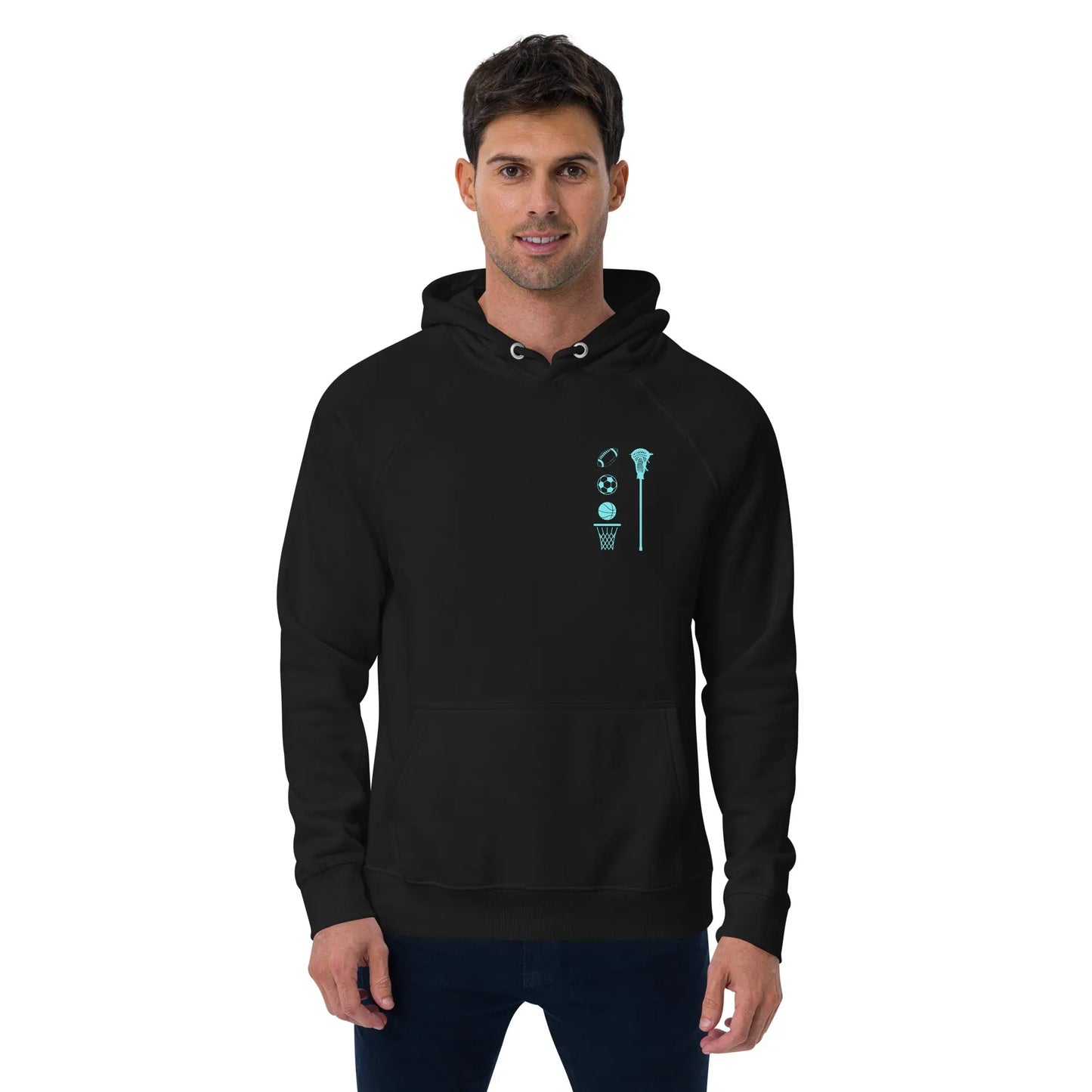 Sorry I Can't Unisex eco raglan hoodie Coast 2 Coast Lax USA