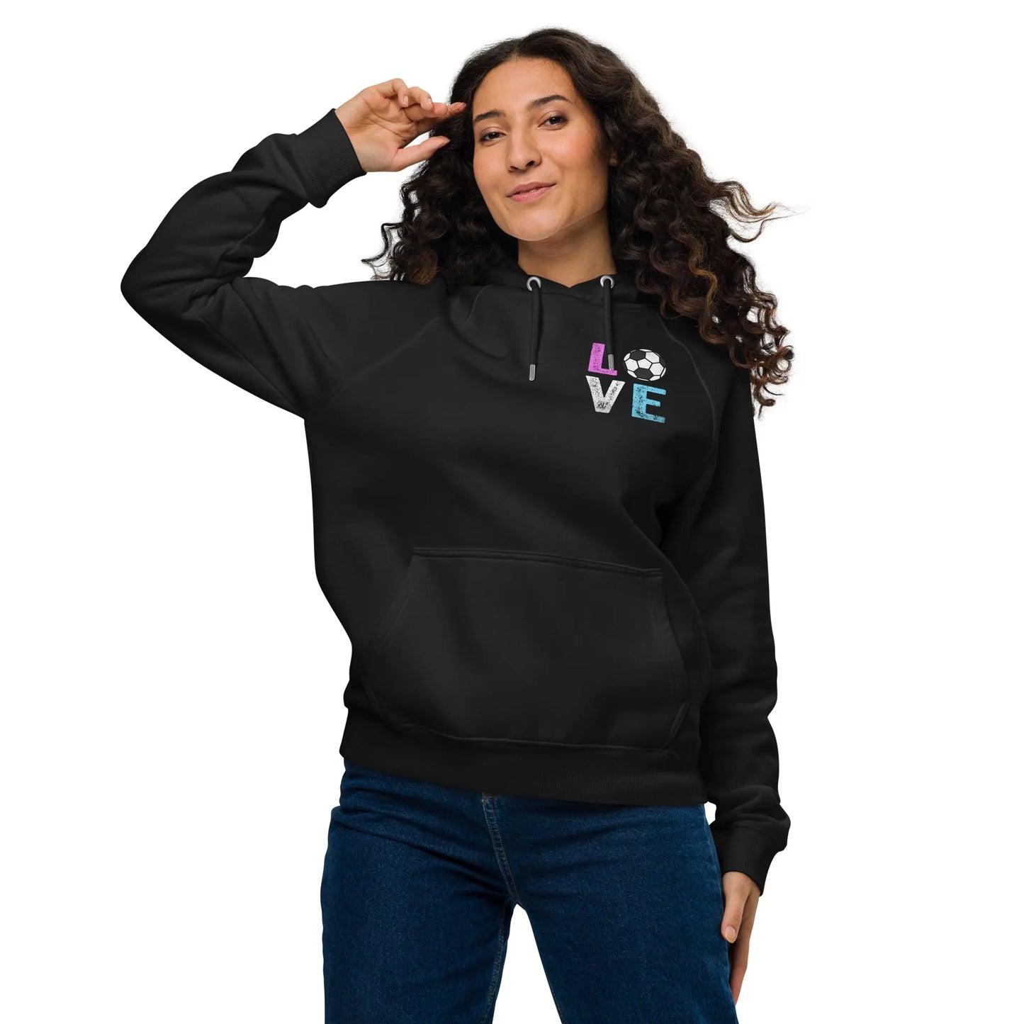 Love Soccer Unisex eco raglan hoodie Coast 2 Coast Lax USA