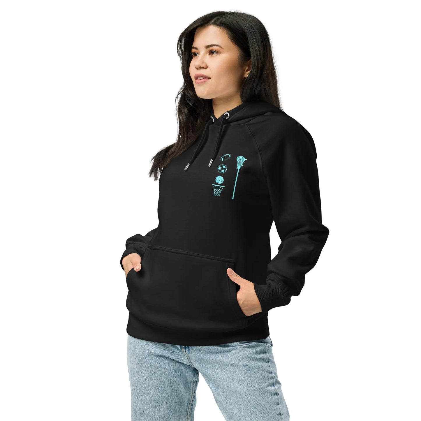 Sorry I Can't Unisex eco raglan hoodie Coast 2 Coast Lax USA