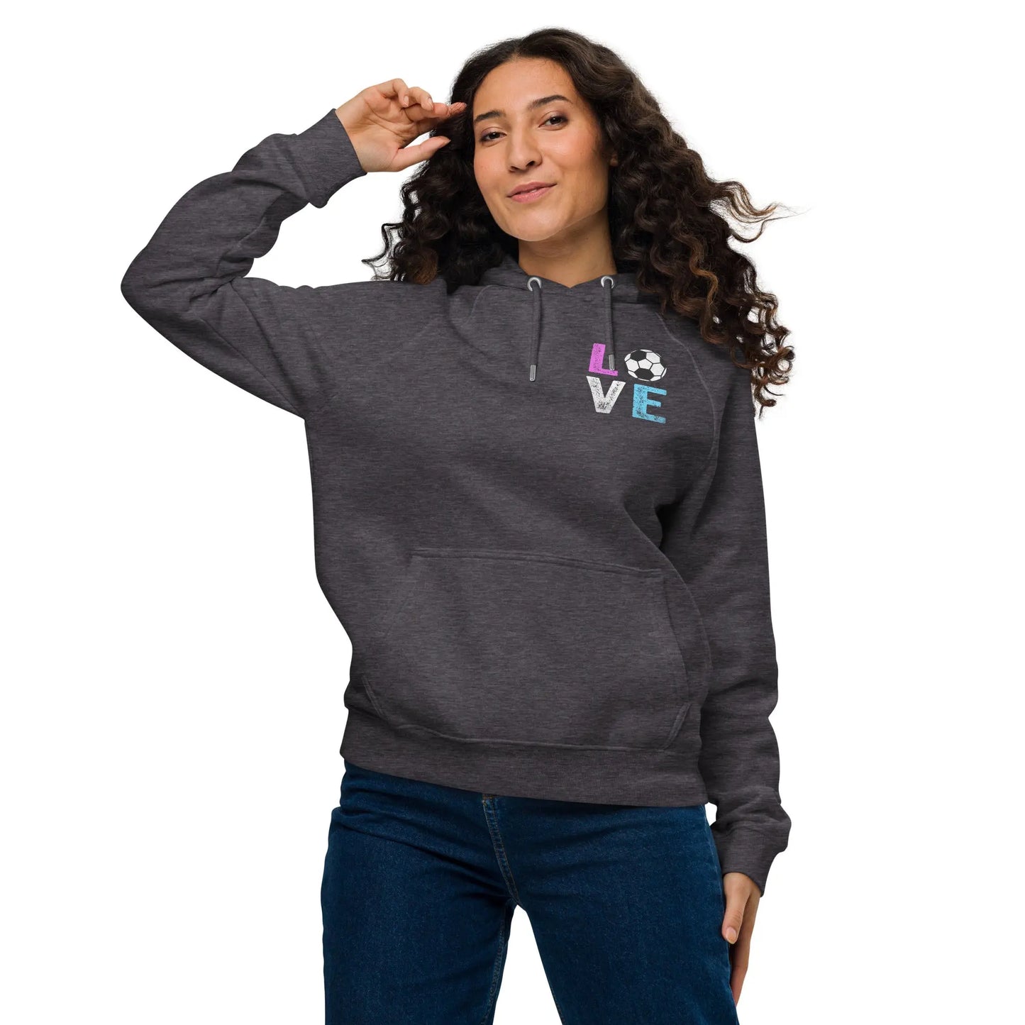 Love Soccer Unisex eco raglan hoodie Coast 2 Coast Lax USA