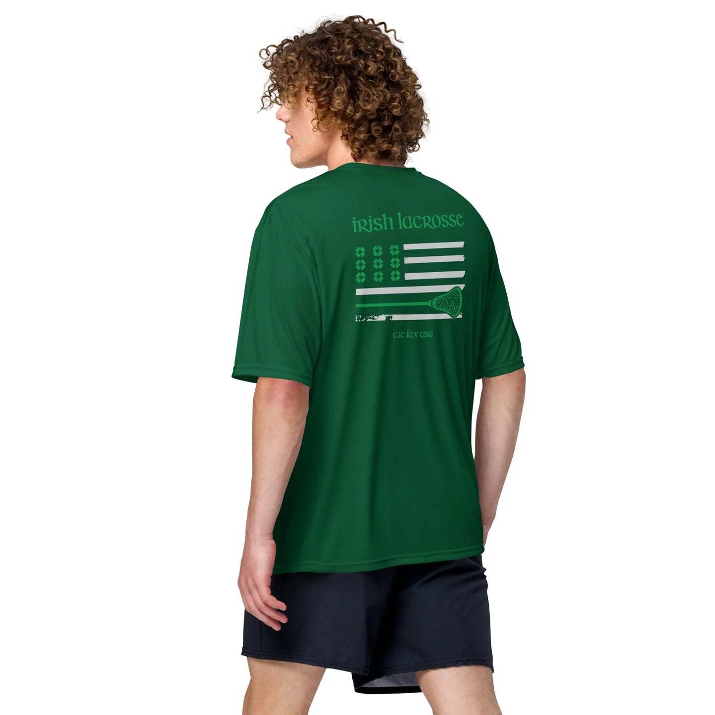 IRISH Lacrosse Unisex performance crew neck t-shirt Coast 2 Coast Lax USA