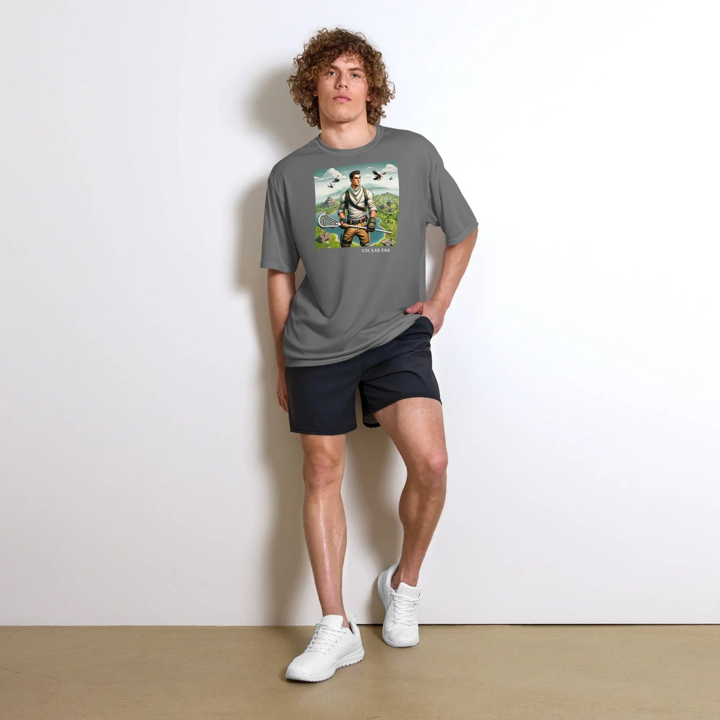 Military Gamer Lax Unisex performance crew neck t-shirt Coast 2 Coast Lax USA