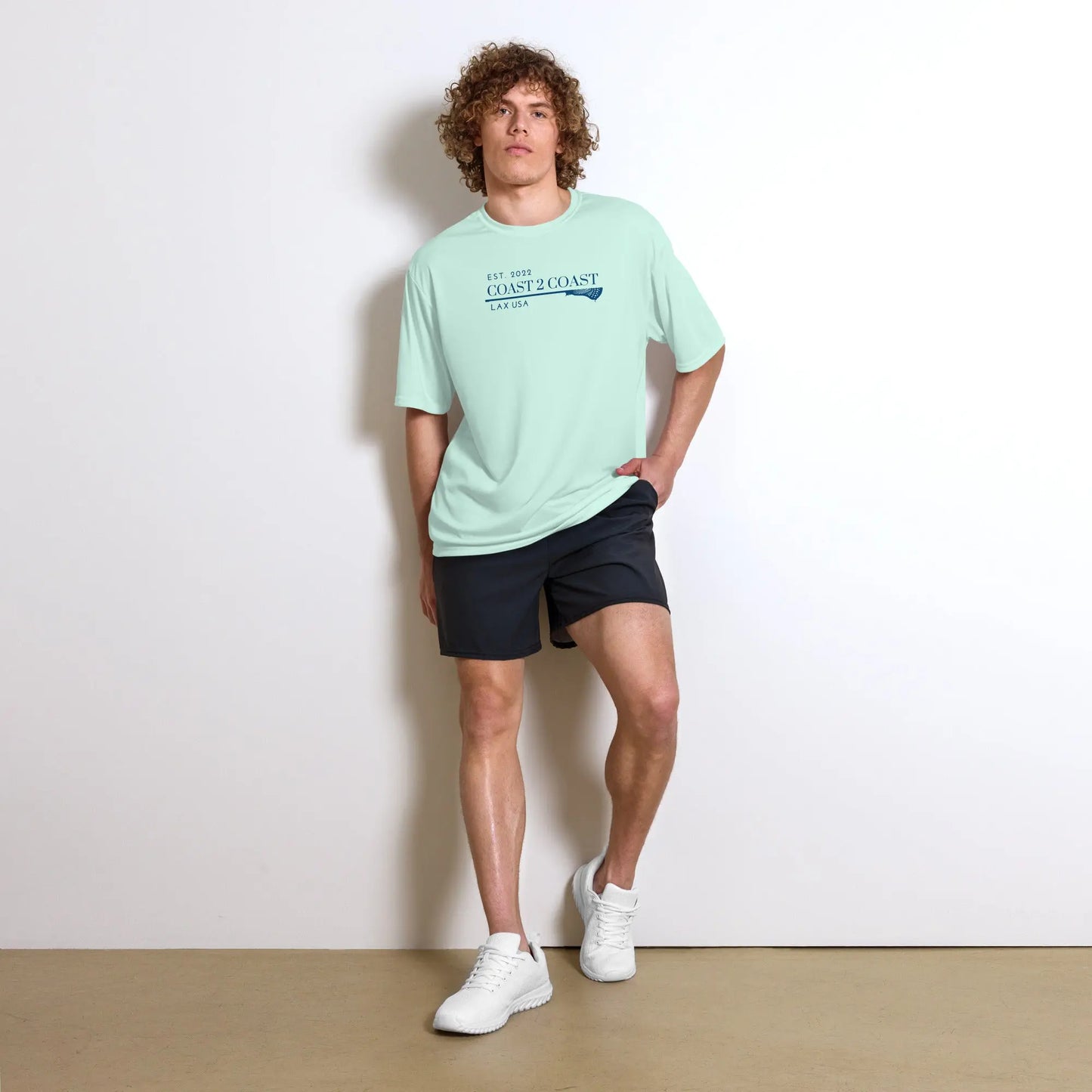 Unisex performance crew neck t-shirt Coast 2 Coast Lax USA