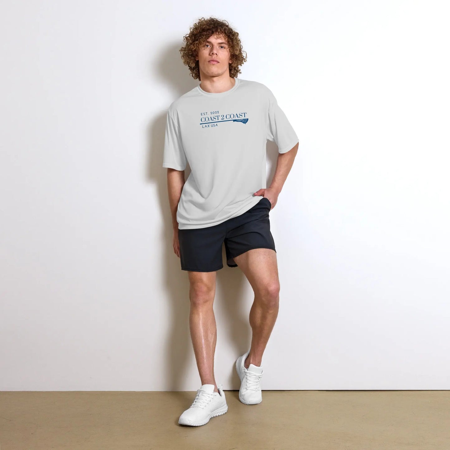 Unisex performance crew neck t-shirt Coast 2 Coast Lax USA