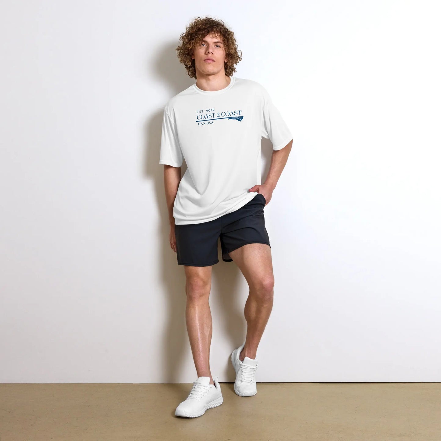 Unisex performance crew neck t-shirt Coast 2 Coast Lax USA