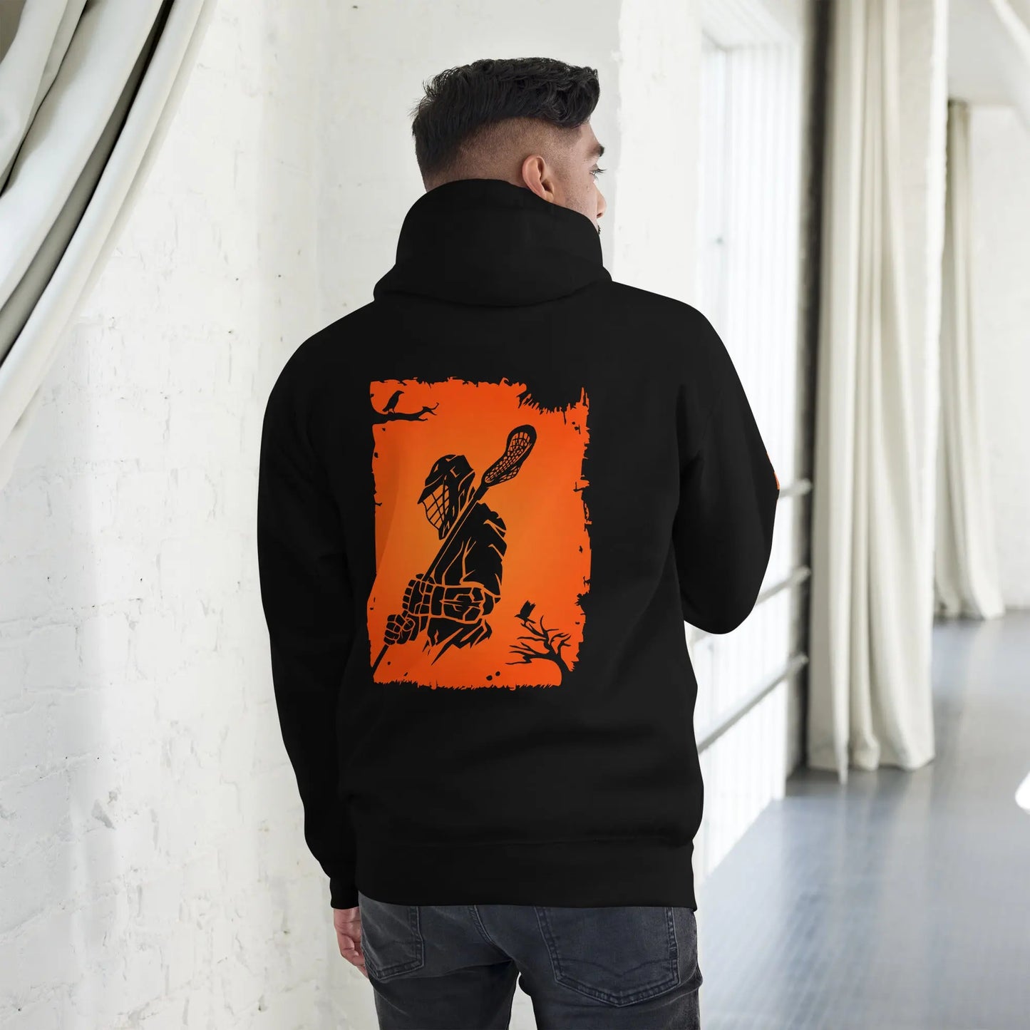 Adult Fall/Halloween Lacrosse Player Hoodie Coast 2 Coast Lax USA