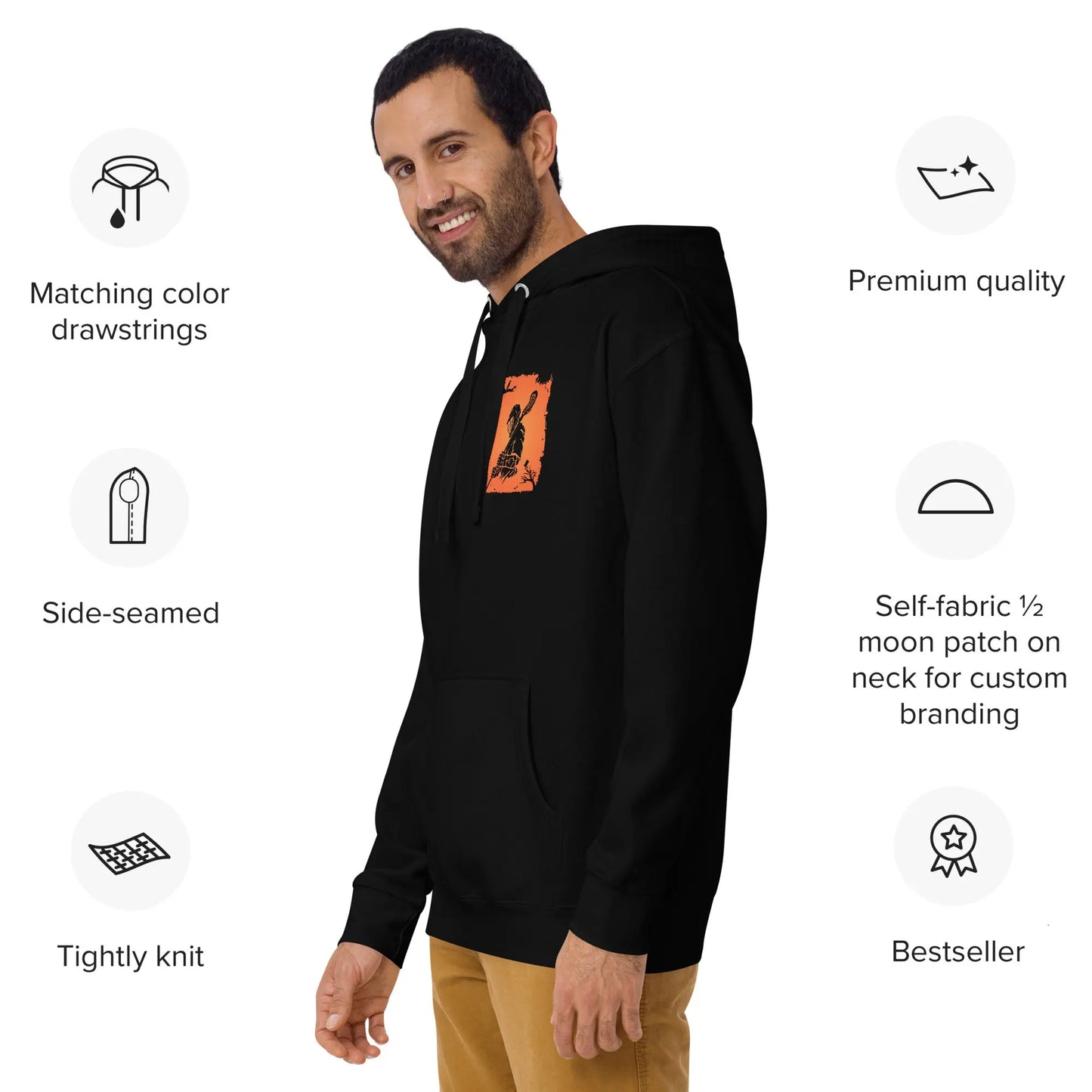 Adult Fall/Halloween Lacrosse Player Hoodie Coast 2 Coast Lax USA