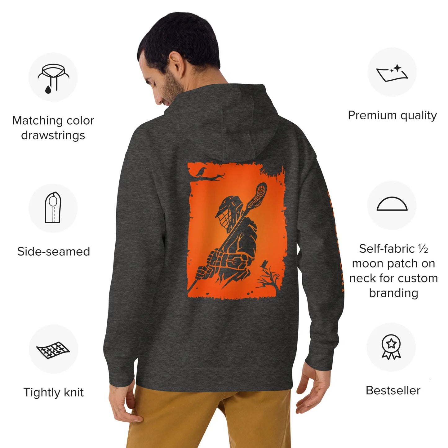 Adult Fall/Halloween Lacrosse Player Hoodie Coast 2 Coast Lax USA