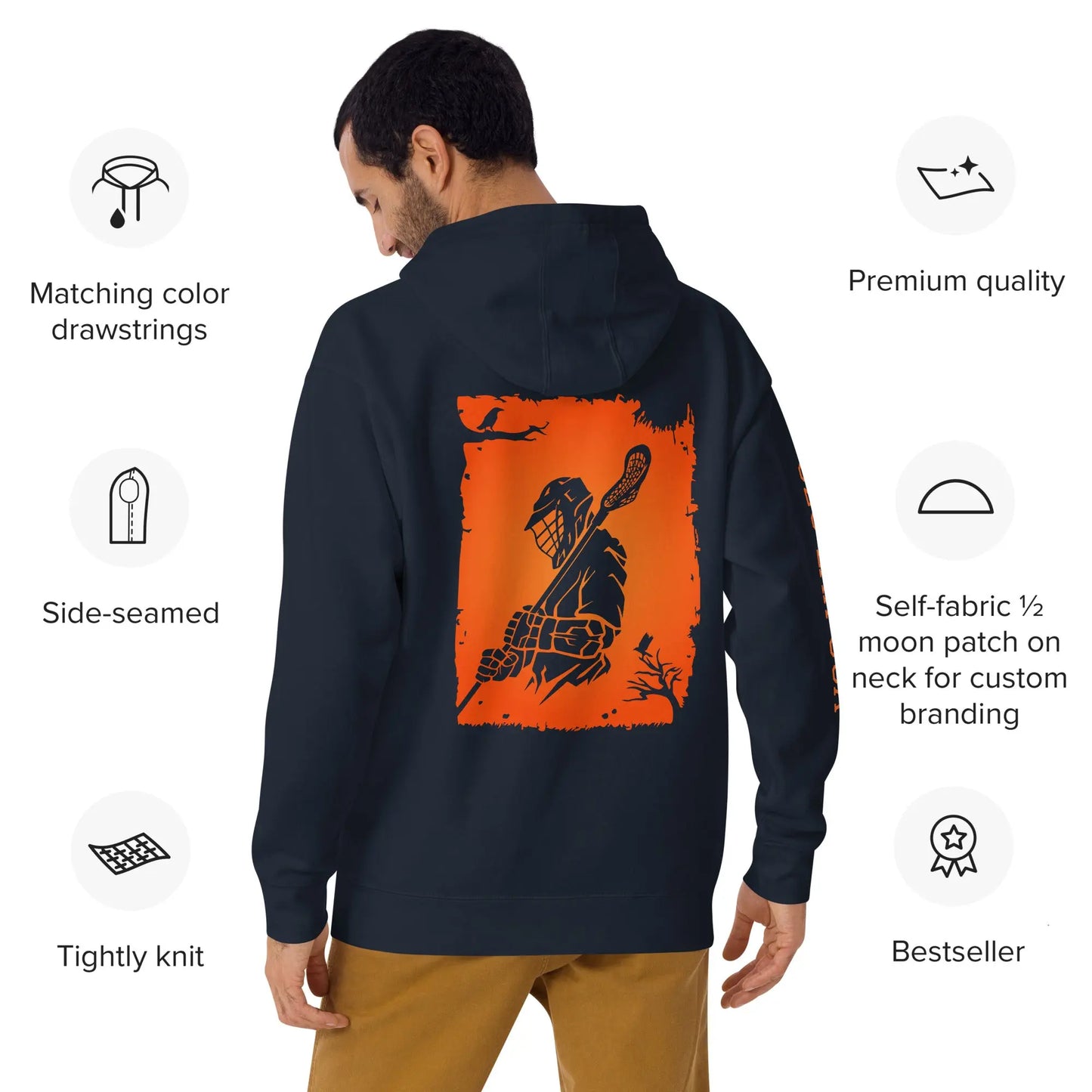 Adult Fall/Halloween Lacrosse Player Hoodie Coast 2 Coast Lax USA