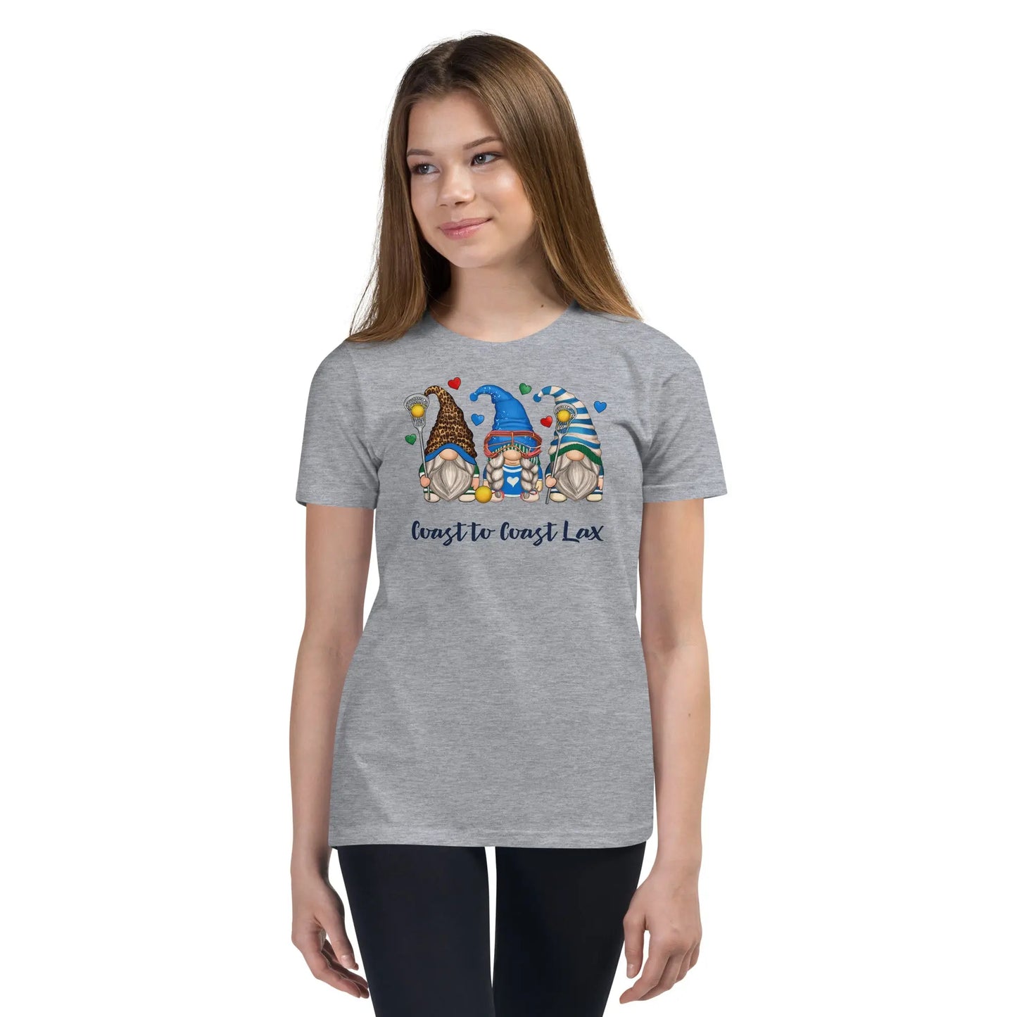 Girls Gnome Valentine Short Sleeve T-Shirt Coast 2 Coast Lax USA