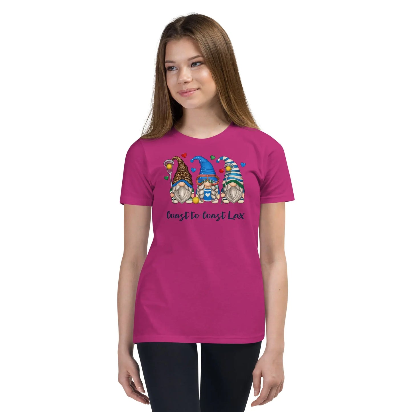 Girls Gnome Valentine Short Sleeve T-Shirt Coast 2 Coast Lax USA
