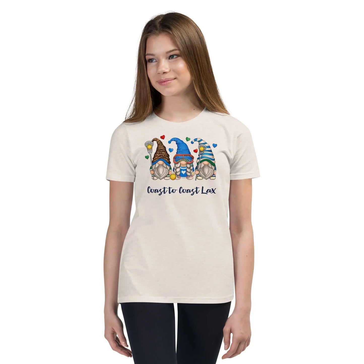 Girls Gnome Valentine Short Sleeve T-Shirt Coast 2 Coast Lax USA