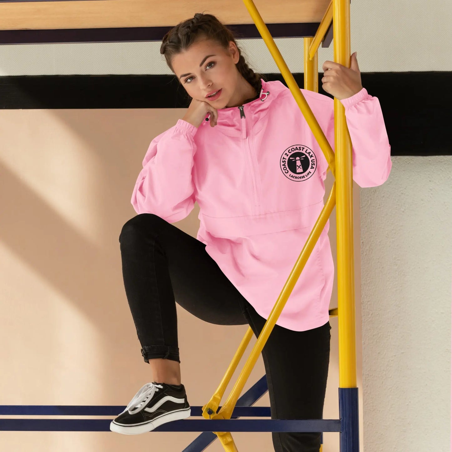 Embroidered Champion Packable Jacket Coast 2 Coast Lax USA