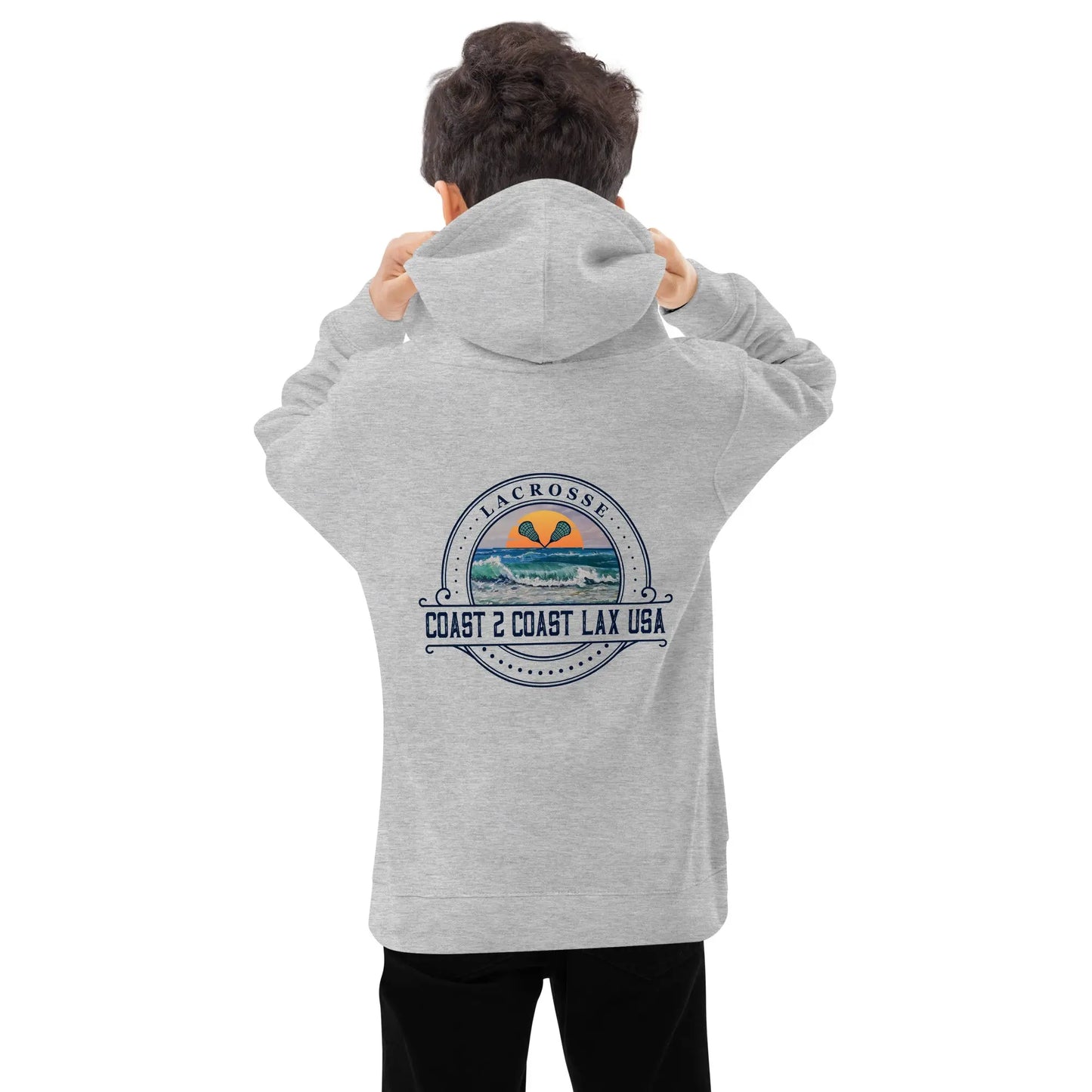 Respect the Crease Kids fleece hoodie Coast 2 Coast Lax USA