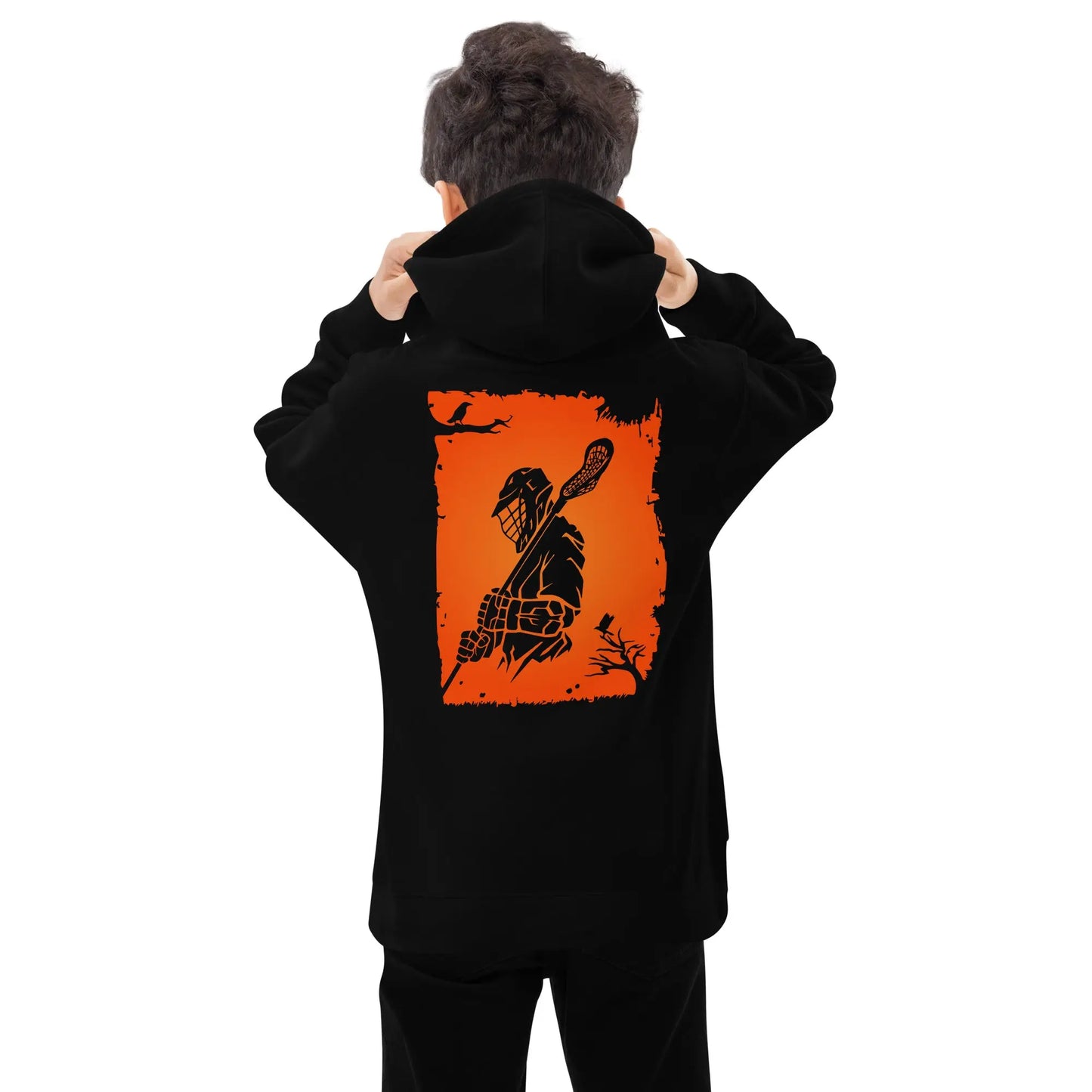 Fall Halloween Lacrosse Youth fleece hoodie Coast 2 Coast Lax USA