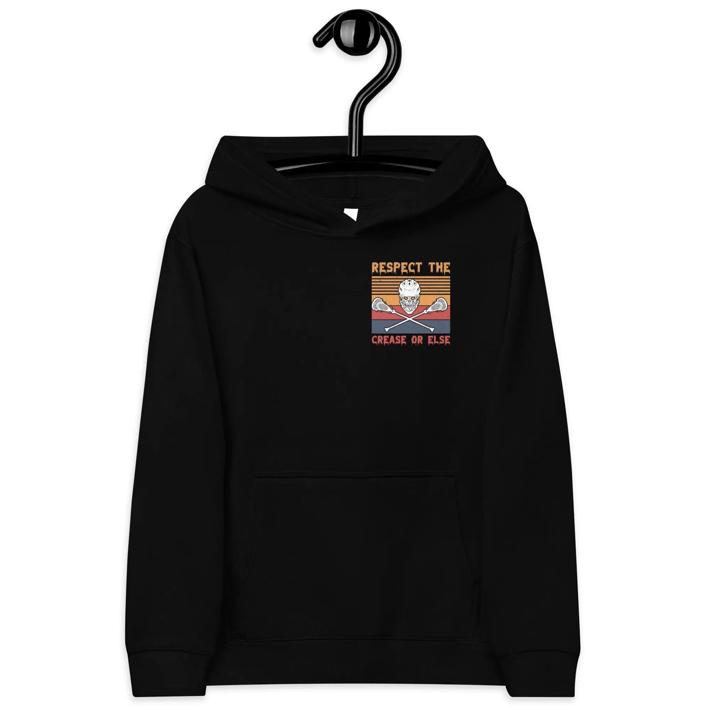 Halloween Lacrosse Respect the Crease Kids fleece hoodie Coast 2 Coast Lax USA