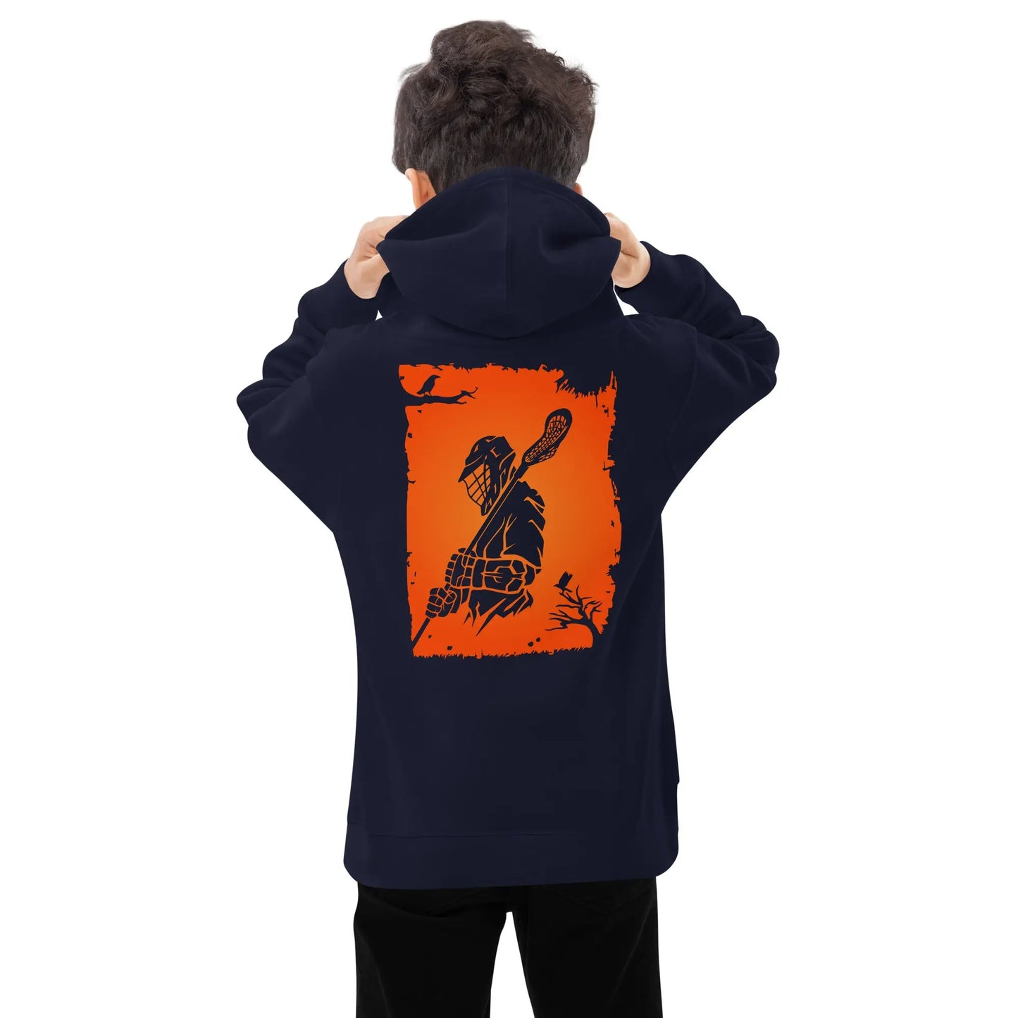 Fall Halloween Lacrosse Youth fleece hoodie Coast 2 Coast Lax USA