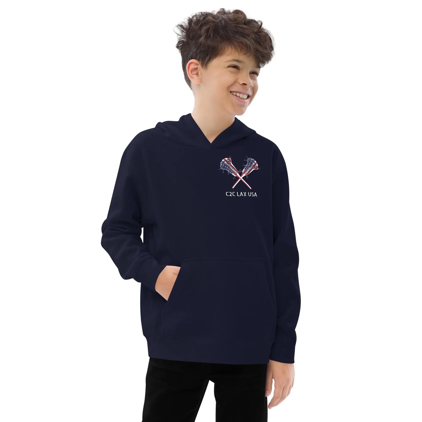 Youth C2C LAX USA Lacrosse fleece hoodie Coast 2 Coast Lax USA