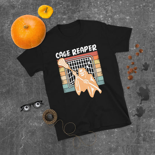 Adult Halloween Lacrosse Cage Reaper Short-Sleeve T-Shirt Coast 2 Coast Lax USA
